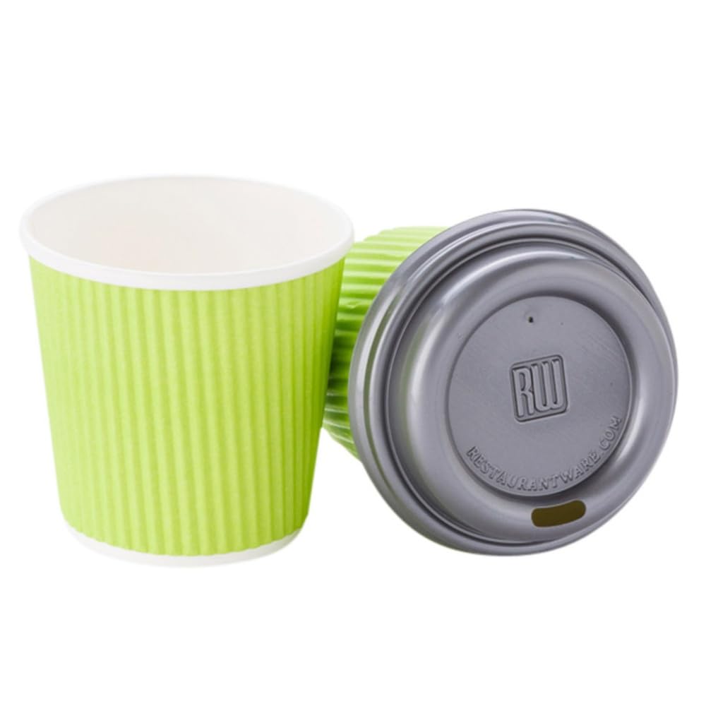 Restaurantware 4oz Disposable Coffee Cups - 500 Pack Eco-Friendly Ripple Wall Hot Drink Cups with Rolled Rim | Insulated Paper Cups for Coffee, Tea, Hot Chocolate | Perfect for Cafes, Offices & Catering Events
