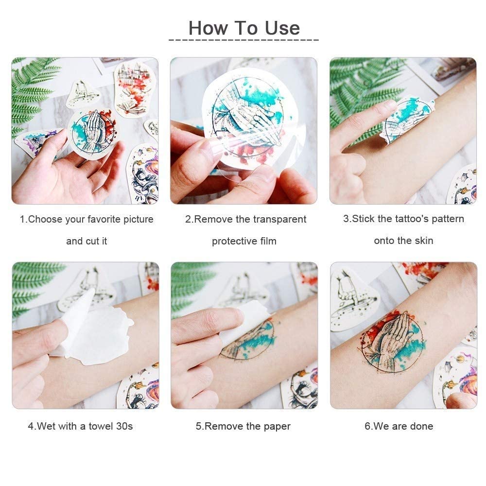 GNR Pack of 5 Temporary Tattoos for Boys - Random Fun Designs, Body Art Stickers for Kids Parties, Birthday Return Gifts, Halloween Costumes & Summer Camp Activities