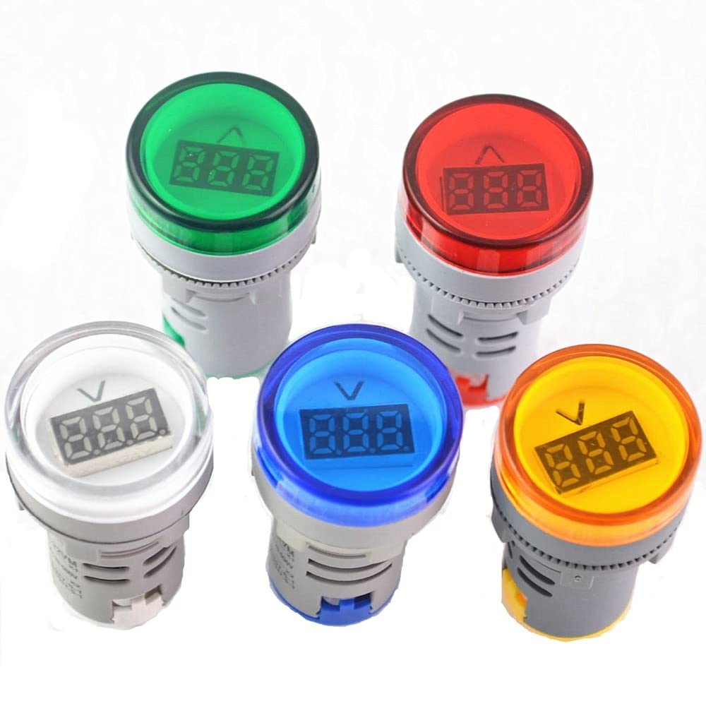 CZKE Digital LED Voltmeter - AC 20-500V Voltage Tester with Bright Blue Display | Accurate Electrical Measurement for Automotive, Home & Industrial Use