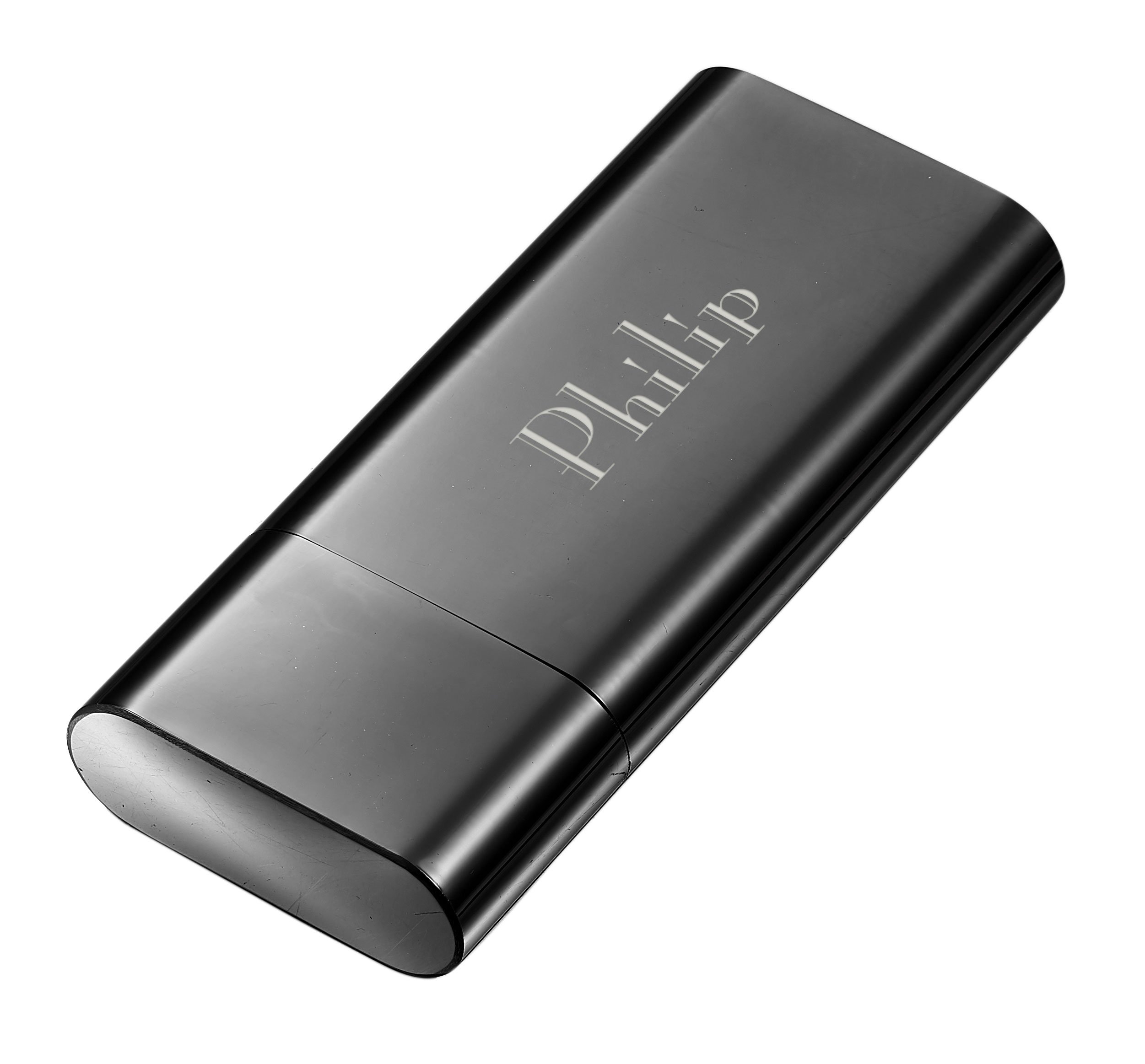 Personalized Gun Metal Cigar Case with Free Laser Engraving - Visol Premium Cigar Holder for Men, Gift for Cigar Lovers, Perfect for Travel, Business & Special Occasions