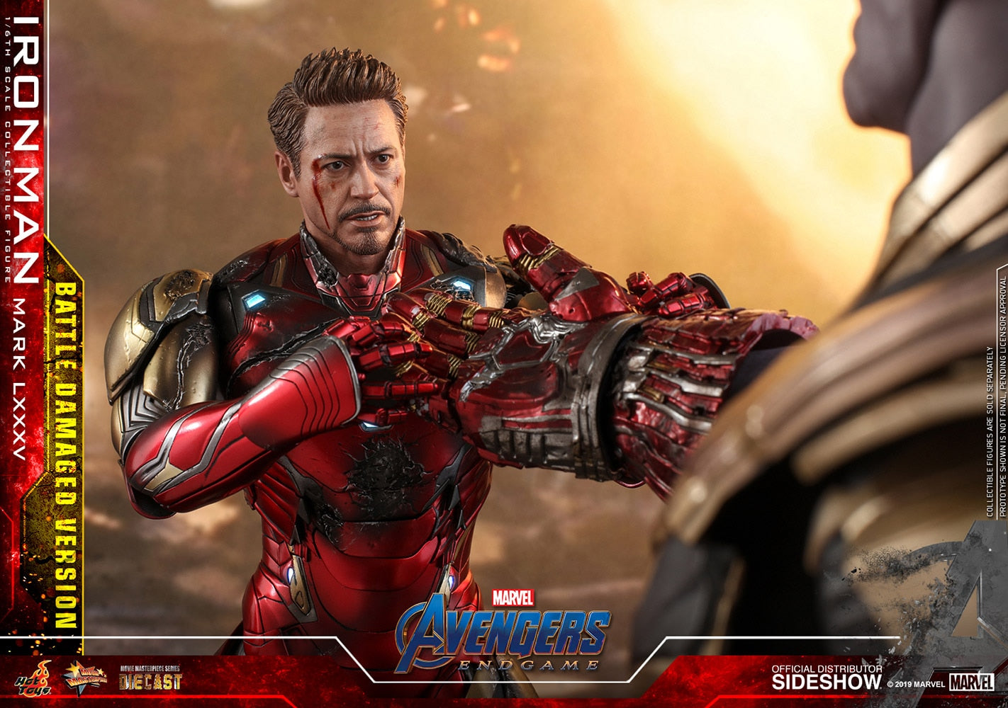 Hot Toys Marvel Avengers Endgame Iron Man Mark LXXXV Battle Damaged Diecast 1/6 Scale Collectible Action Figure - Perfect for Display, Marvel Collection, and Superhero Fans
