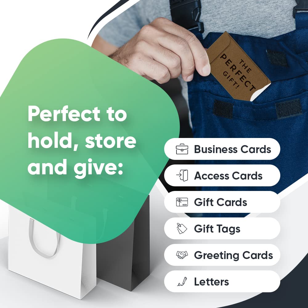 100 Pack Brown Kraft Gift Card Holders - Bulk Paper Sleeves for Christmas, Holidays, Birthdays, Father's Day, Weddings & More | Perfect for Gifting, Party Favors, Retail Packaging & Corporate Events