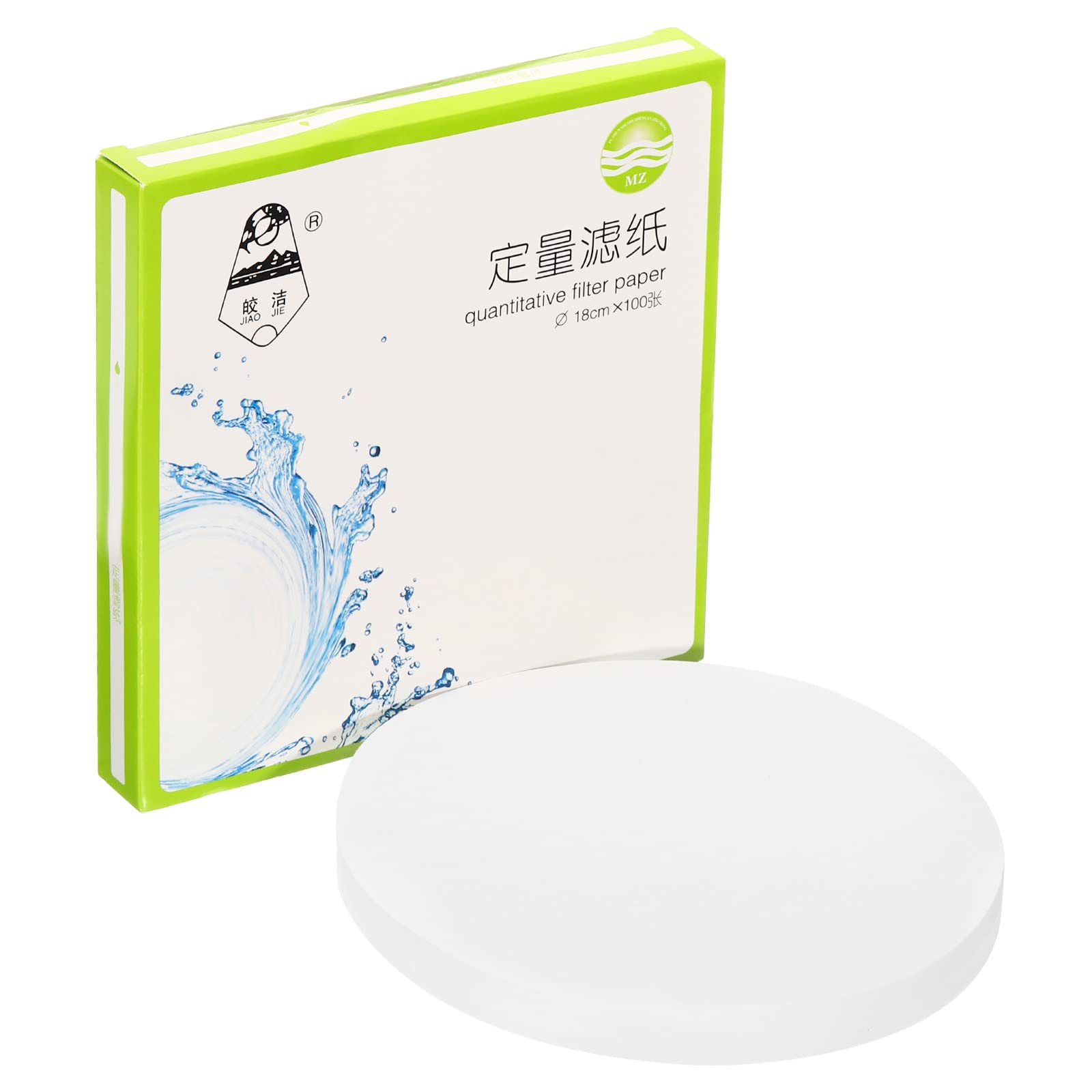 PATIKIL 100Pcs 18cm Quantitative Filter Paper Circles - Medium Speed Round Laboratory Filter Paper for Chemical, Industrial & Oil Testing - Perfect for Filtration, Lab Experiments & Quality Control