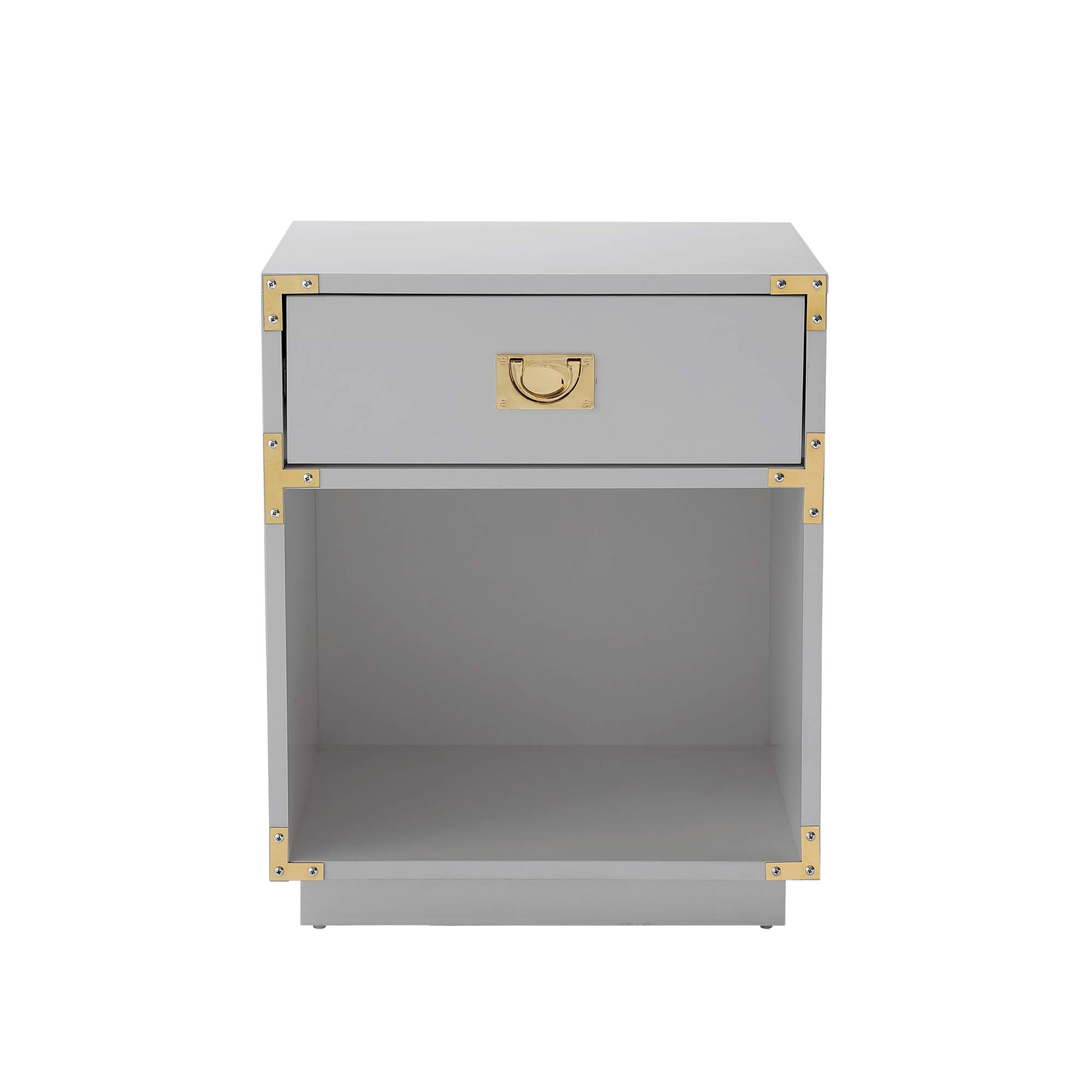 Modern Light Grey Side Table - Accent Table & Nightstand for Living Room, Bedroom & Office - Stylish End Table with Storage Shelf