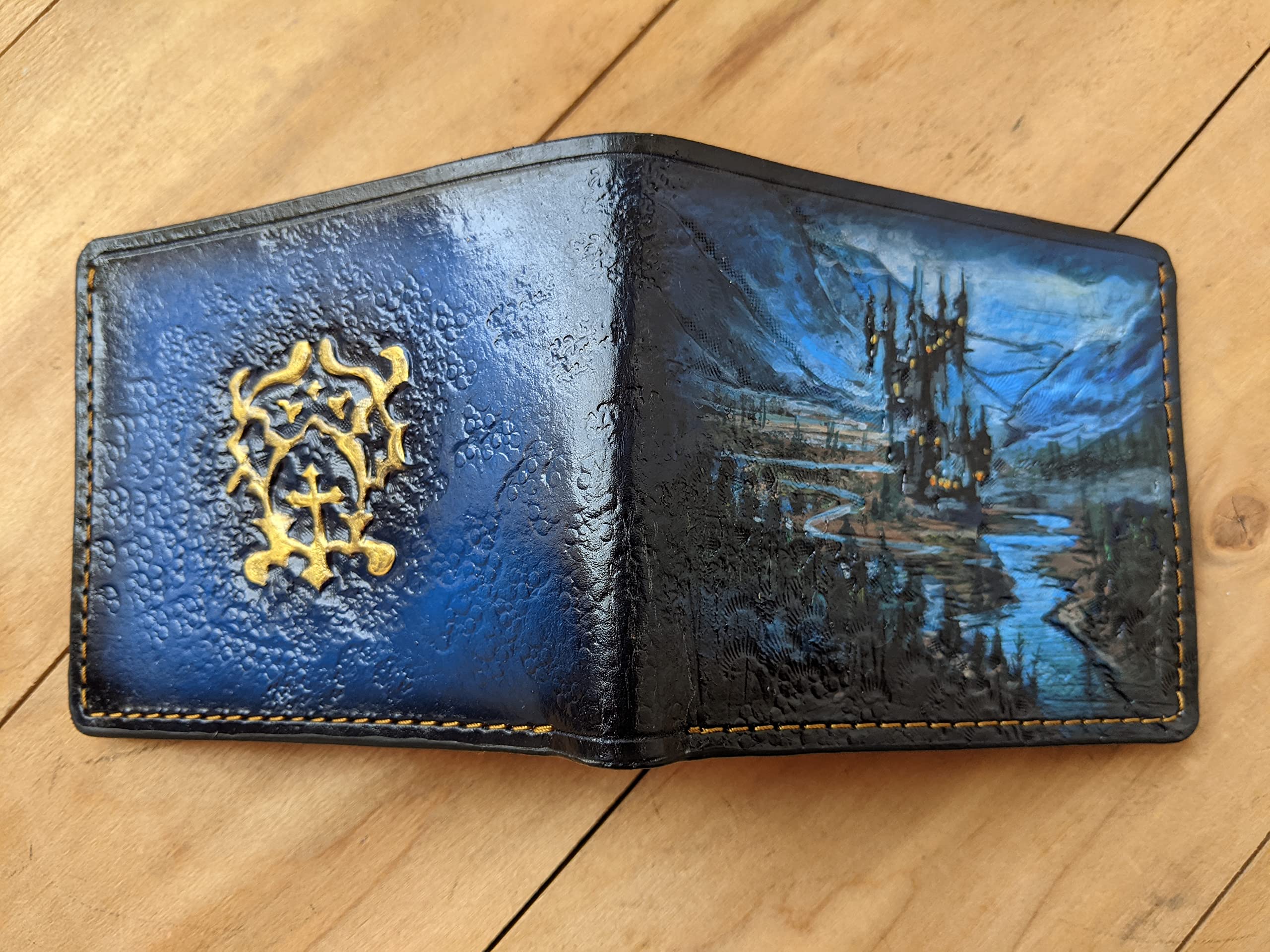 Castlevania Anime Wallet - 3D Genuine Leather Men's Biker Wallet with Handmade Carved & Airbrush Art | Custom Personalized Gift for Anime Fans & Gothic Lovers | Perfect for Cosplay, Conventions & Daily Use