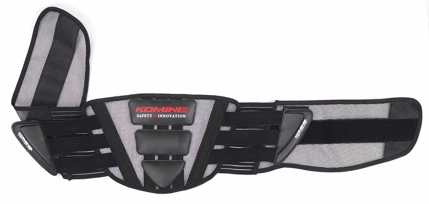KOMINE SK-605 Back Support Belt - Adjustable Waist Brace for Pain Relief (Black/Red) - Ideal for Work, Sports & Posture Correction - Free Size 04-605