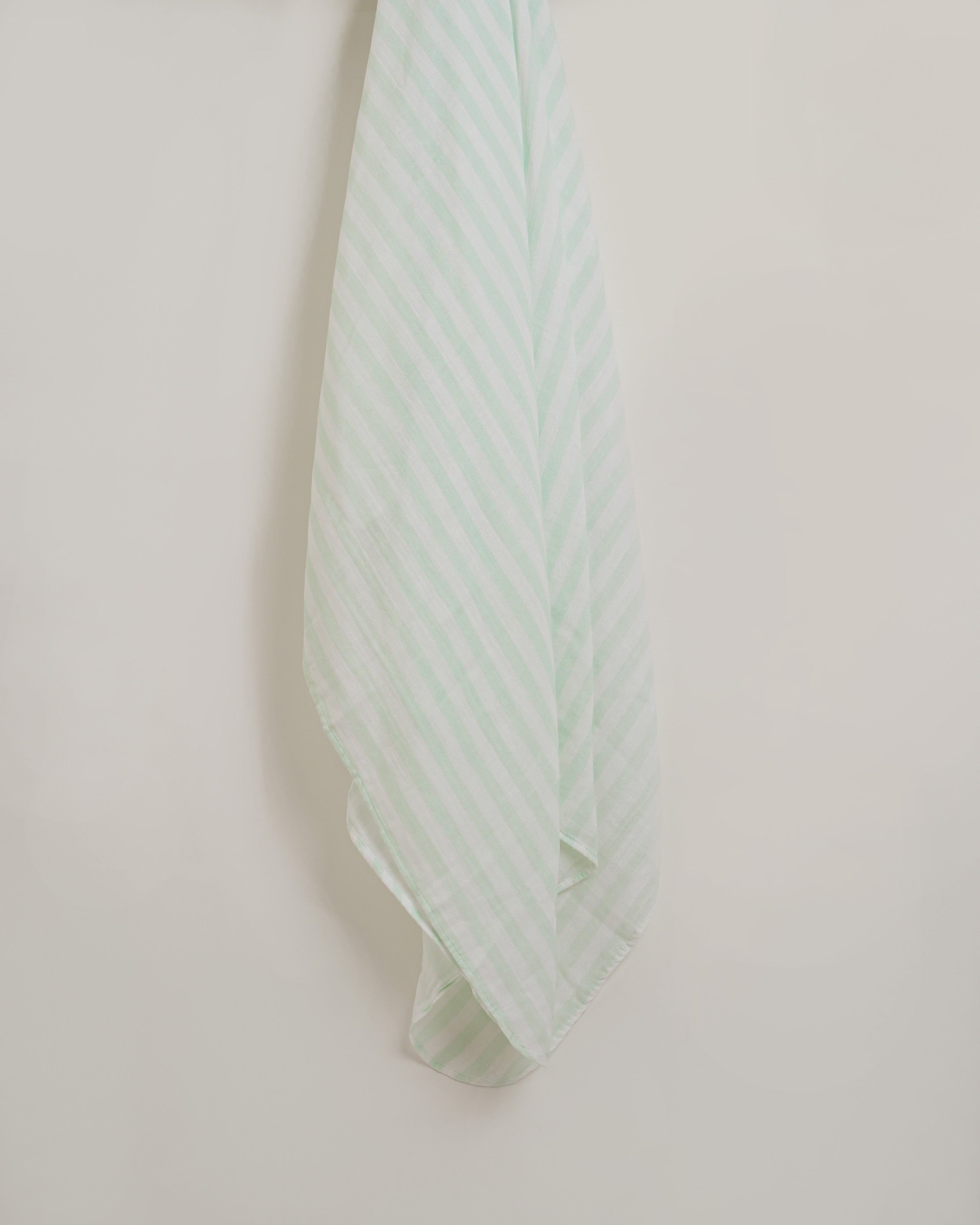 Organic Muslin Swaddle Blanket - Soft Aqua Stripes Baby Wrap for Newborns & Infants - Perfect for Swaddling, Nursing Cover, and Stroller Blanket