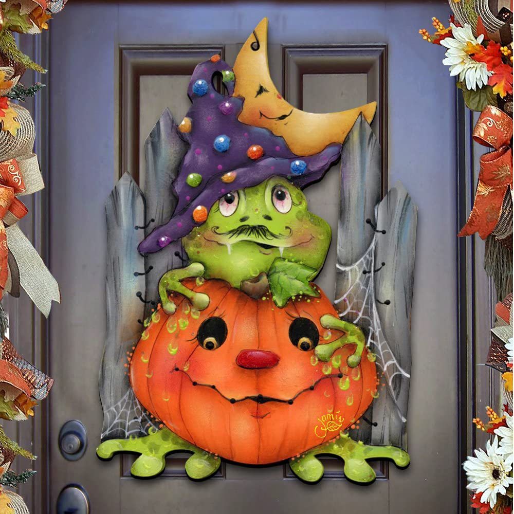 Handcrafted Wooden Halloween Decorations - Spooky Pumpkin & Ghost Wall Hangings for Home, Party, and Outdoor Decor