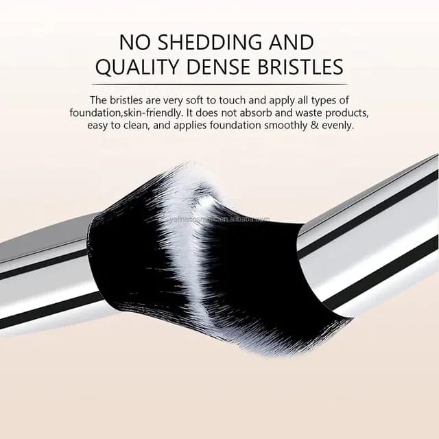 Premium Kabuki Makeup Brush for Liquid, Cream & Powder Foundation - Soft Flat Face Blending Brush - Essential Makeup Tool for Women | Black, 1-Pack | Perfect for Flawless Everyday Makeup & Professional Contouring