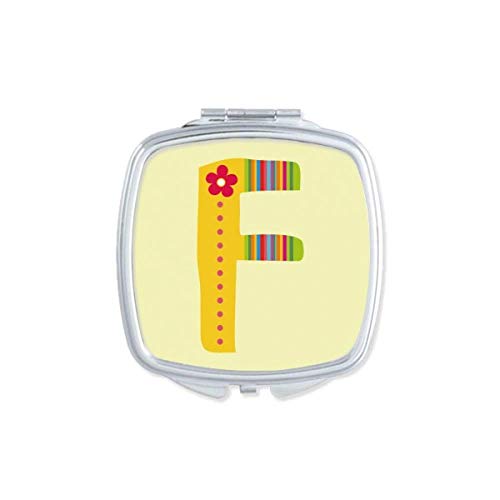 DIYthinker F Alphabet Flower Cute Pattern Portable Compact Mirror - Double Sided Pocket Makeup Mirror for Women, Girls, Travel, Purse & Handbag (Perfect for Home, Office & On-the-Go Touch Ups)