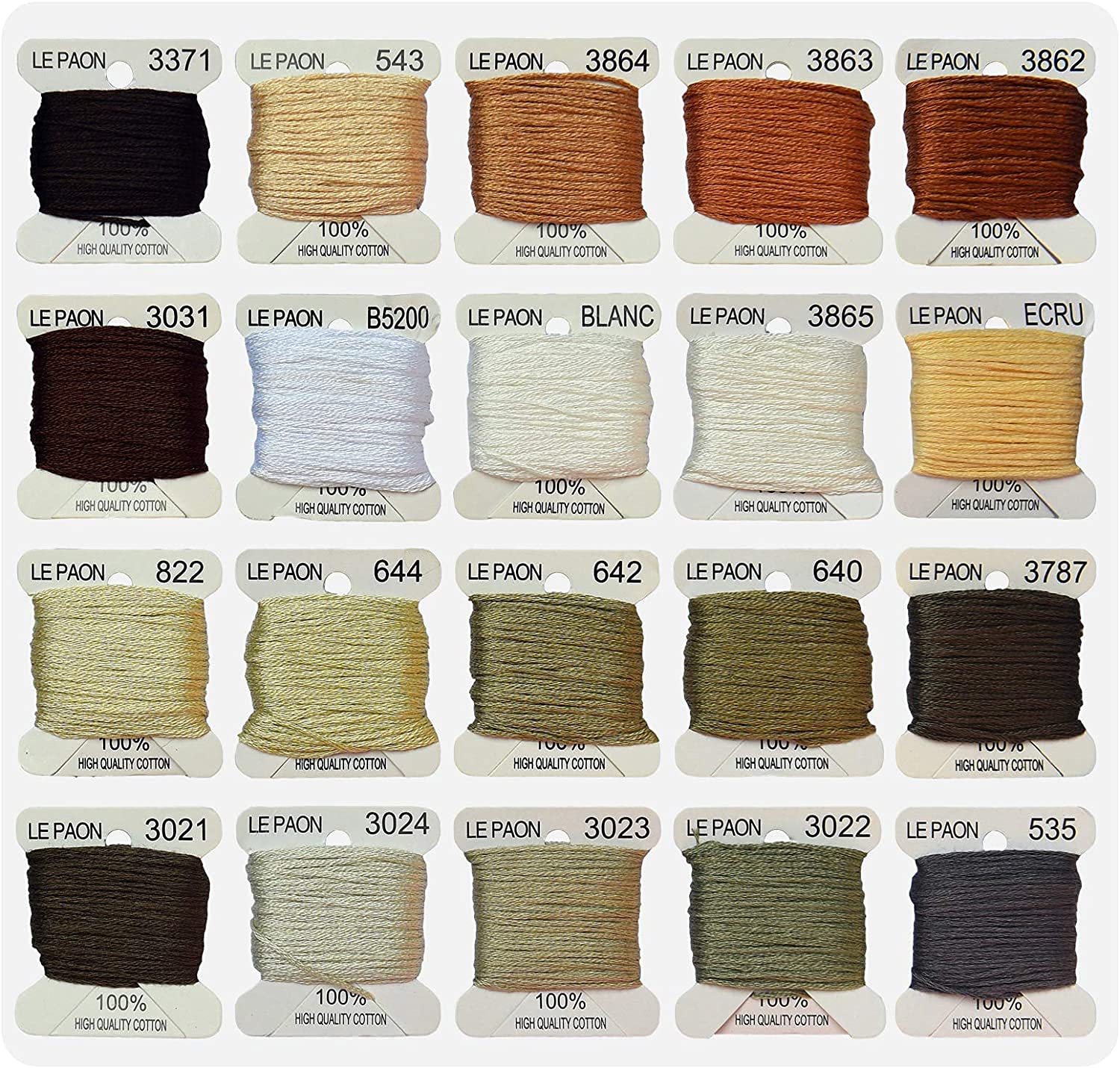 20-Pack Embroidery Floss Bobbins - Cross Stitch Threads for Friendship Bracelets & DIY Crafts - Light Ash Gray Gradient - Perfect for Needlework, Scrapbooking & Handmade Jewelry Making
