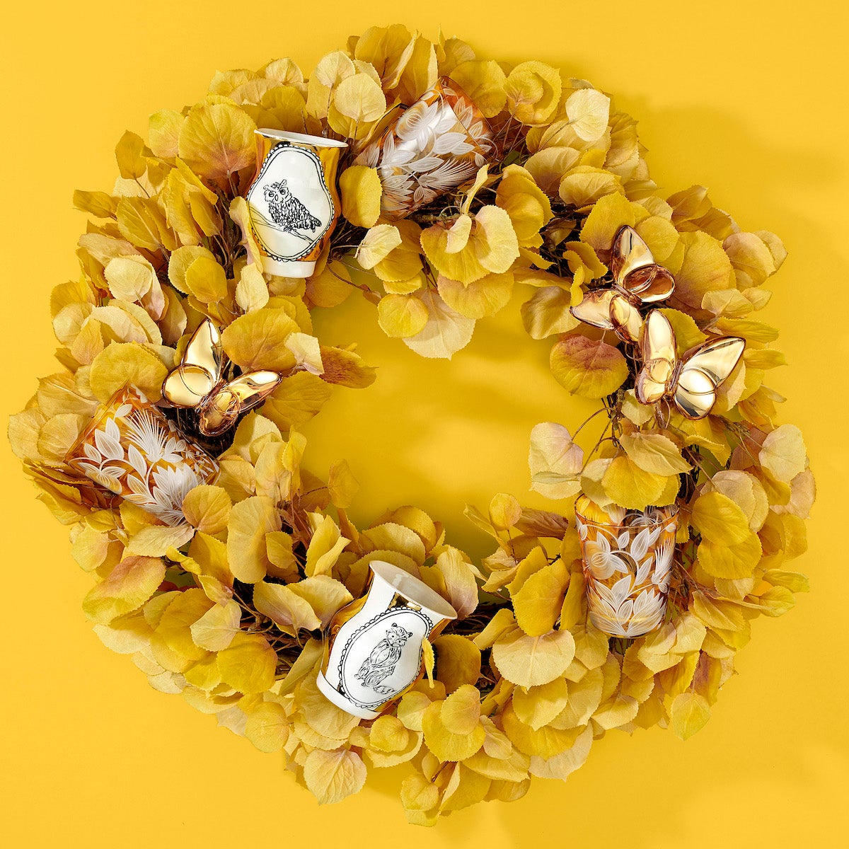 Beautiful Aspen Leaf Wreath for Home Decor - Fall Autumn Door Hanging Wreath for Thanksgiving, Christmas & Seasonal Wall Decor