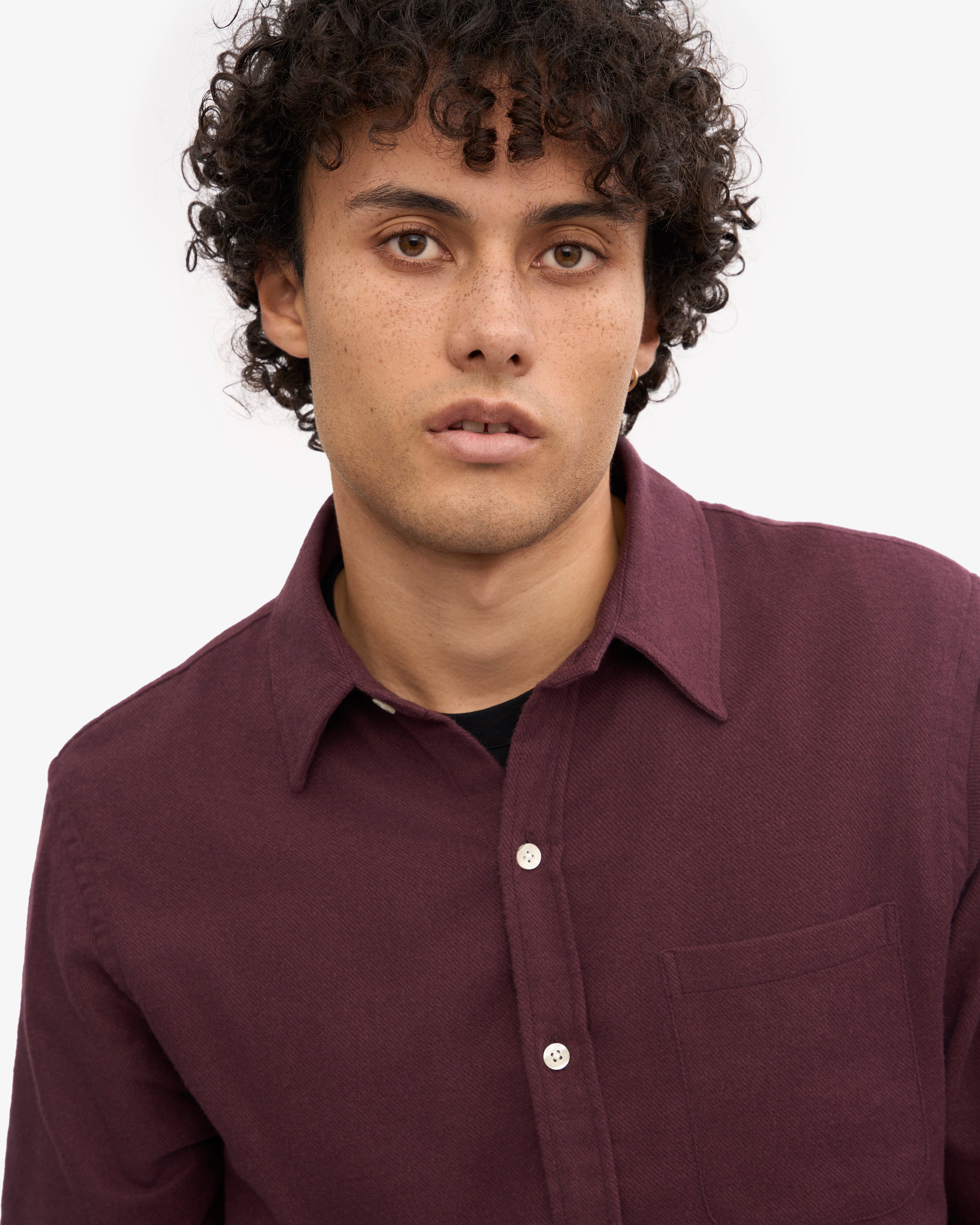 Organic Flannel Shirt for Men & Women - Soft 100% Cotton Plaid Shirt in Oxblood Red - Perfect for Outdoor Camping, Hiking and Fall Fashion