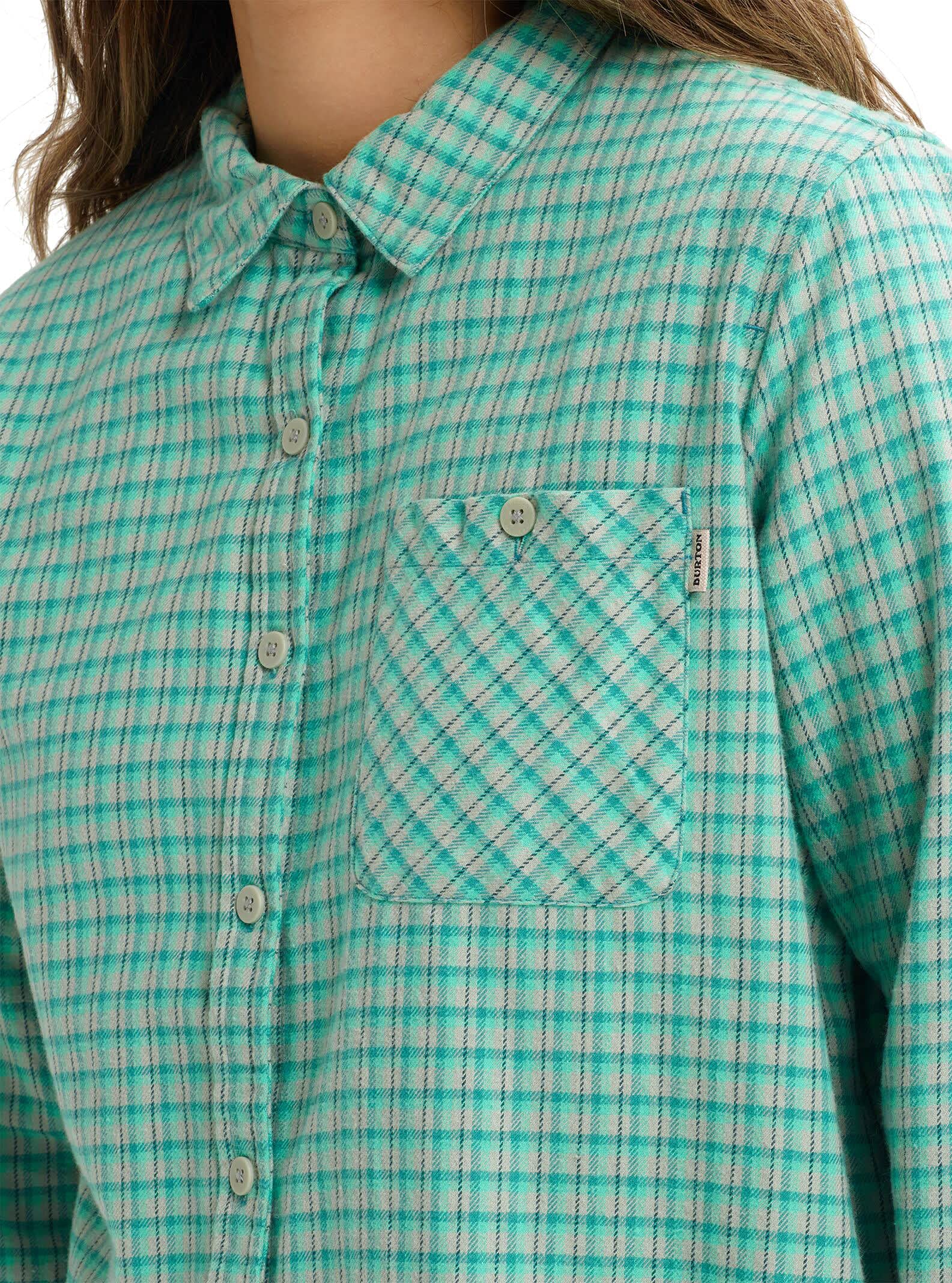 Burton Women's Grace Long Sleeve Flannel Shirt - Soft & Cozy Plaid Flannel Top for Women - Perfect for Casual Wear, Outdoor Adventures & Fall Layering