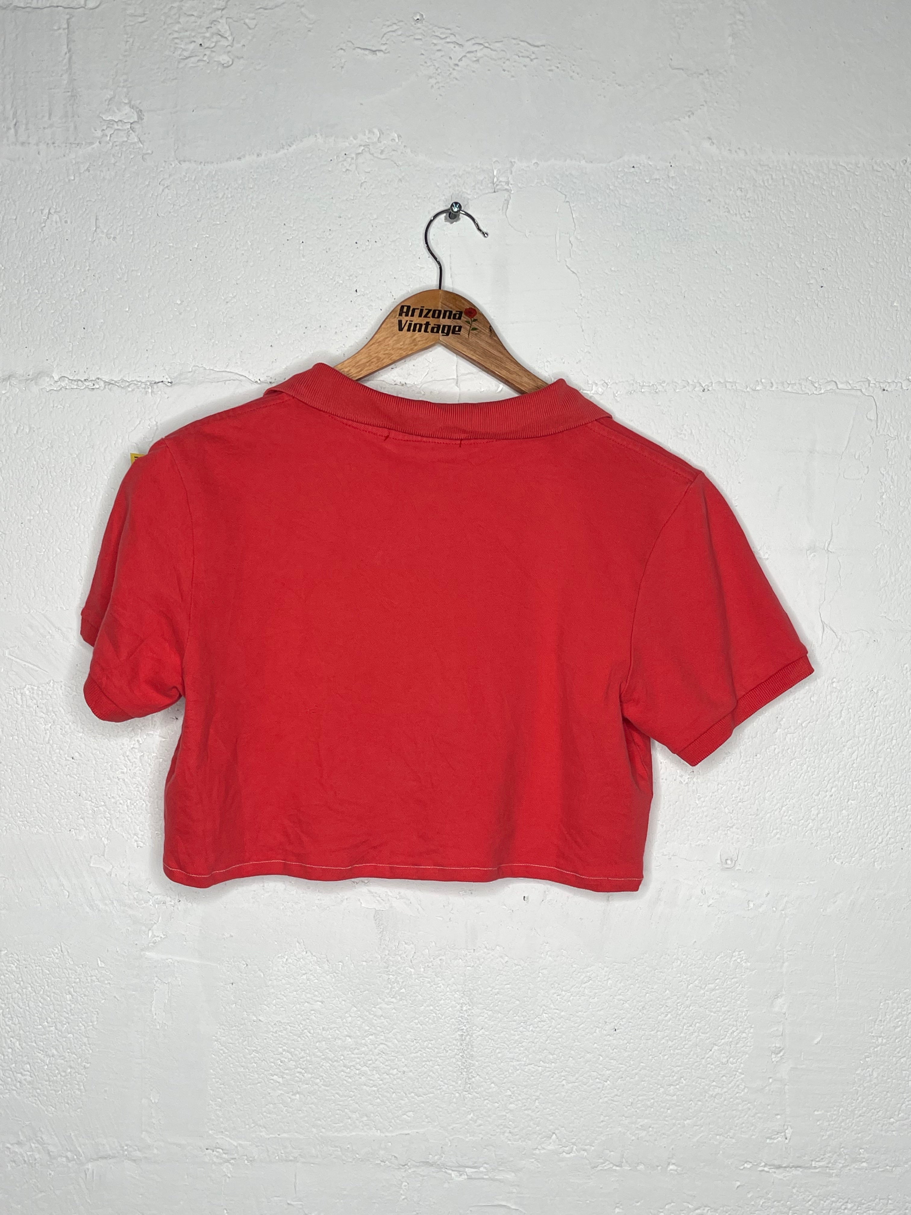 Tommy Hilfiger Women's Polo Crop Top - Short Sleeve Casual Shirt for Summer Outfits, Beach & Travel