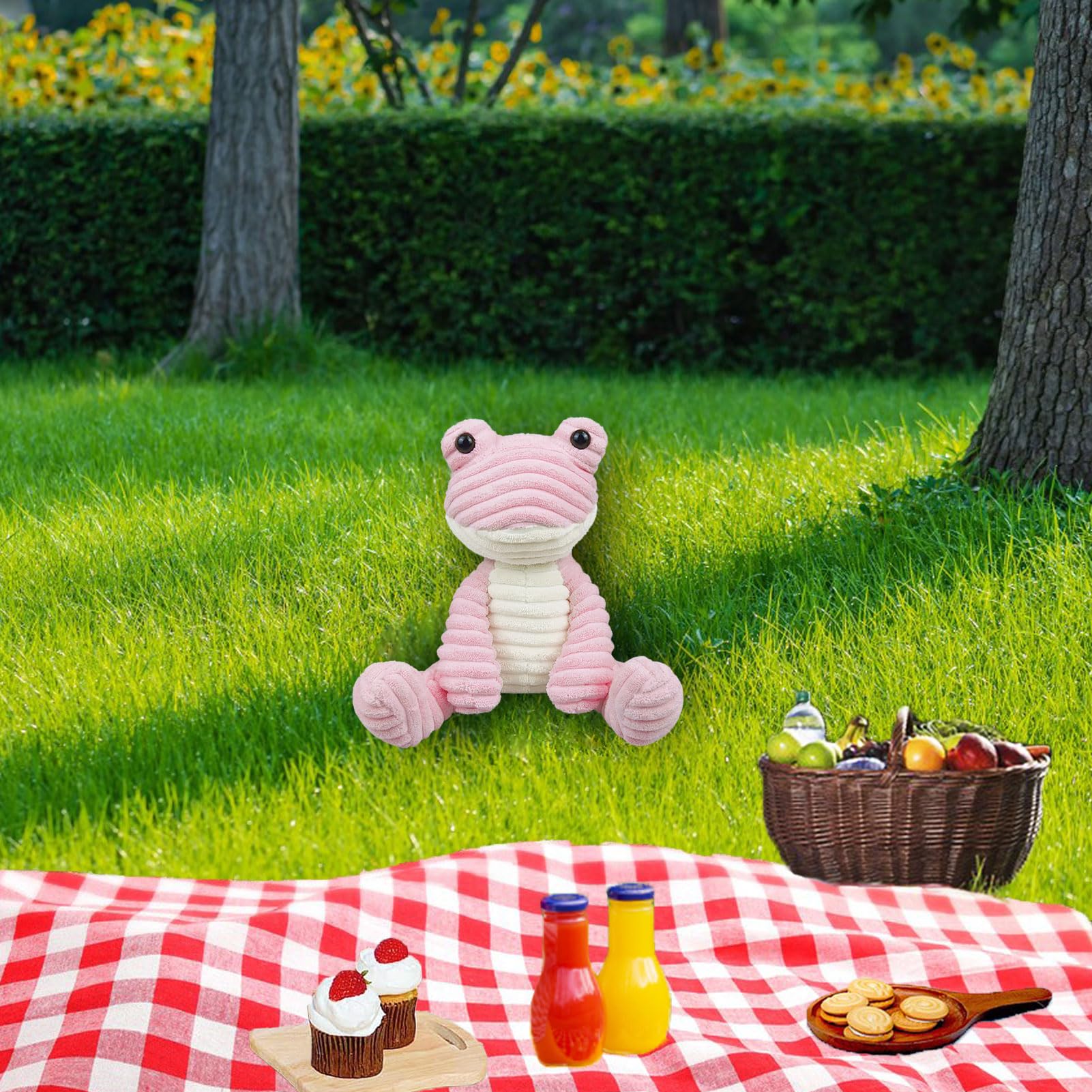 Soft Pink Corduroy Plush Frog Stuffed Animal Toy - 8.5 Inch Cuddly Hugging Plushie for Boys, Girls & Adults | Perfect Gift for Kids, Valentine's Day & Birthday | Great for Nursery Decor, Comfort Companion & Stress Relief
