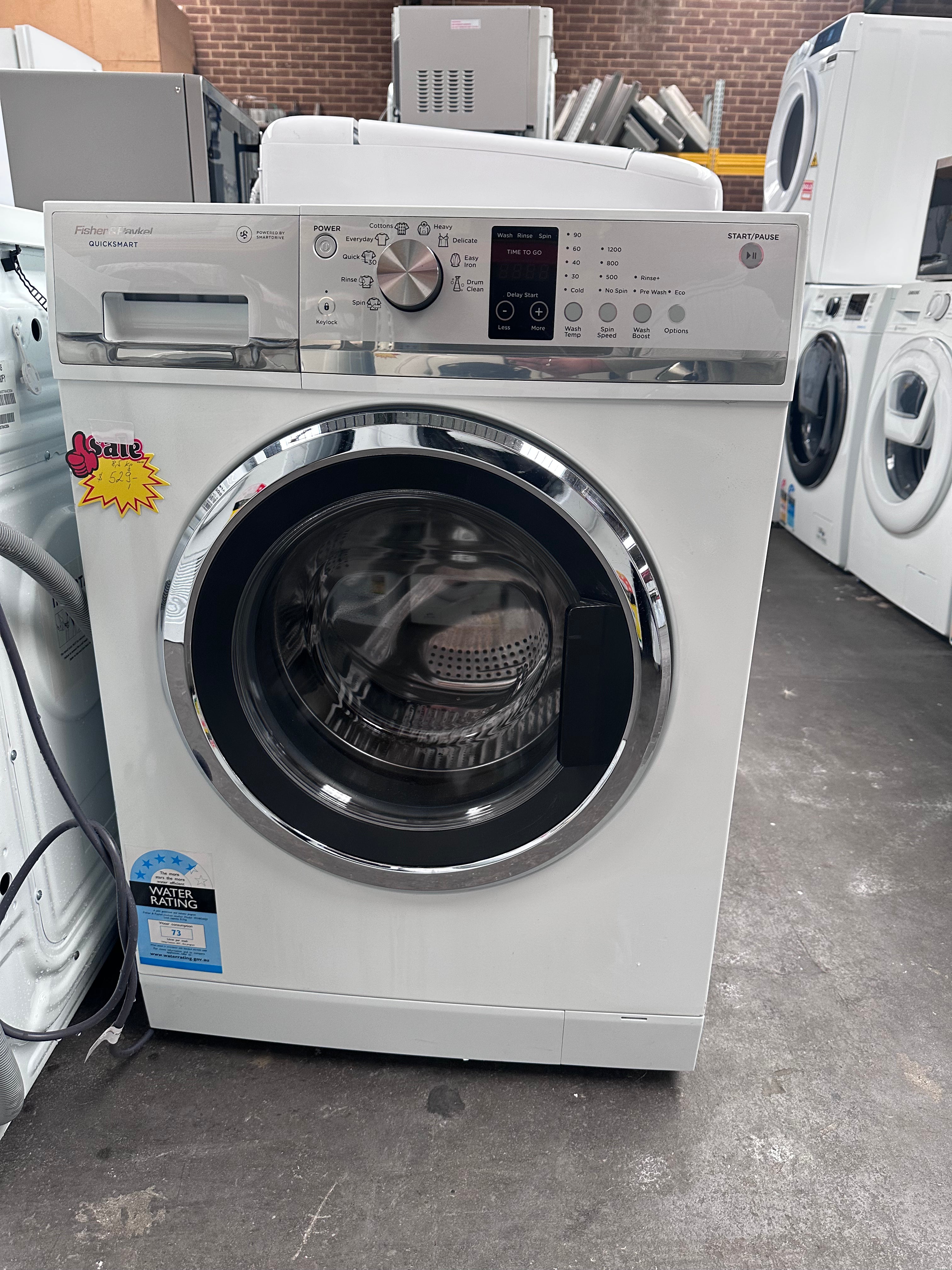 Fisher & Paykel QuickSmart 8.5 kg Front Load Washing Machine - Certified Refurbished | Energy Efficient, Quiet Operation for Apartments & Small Homes