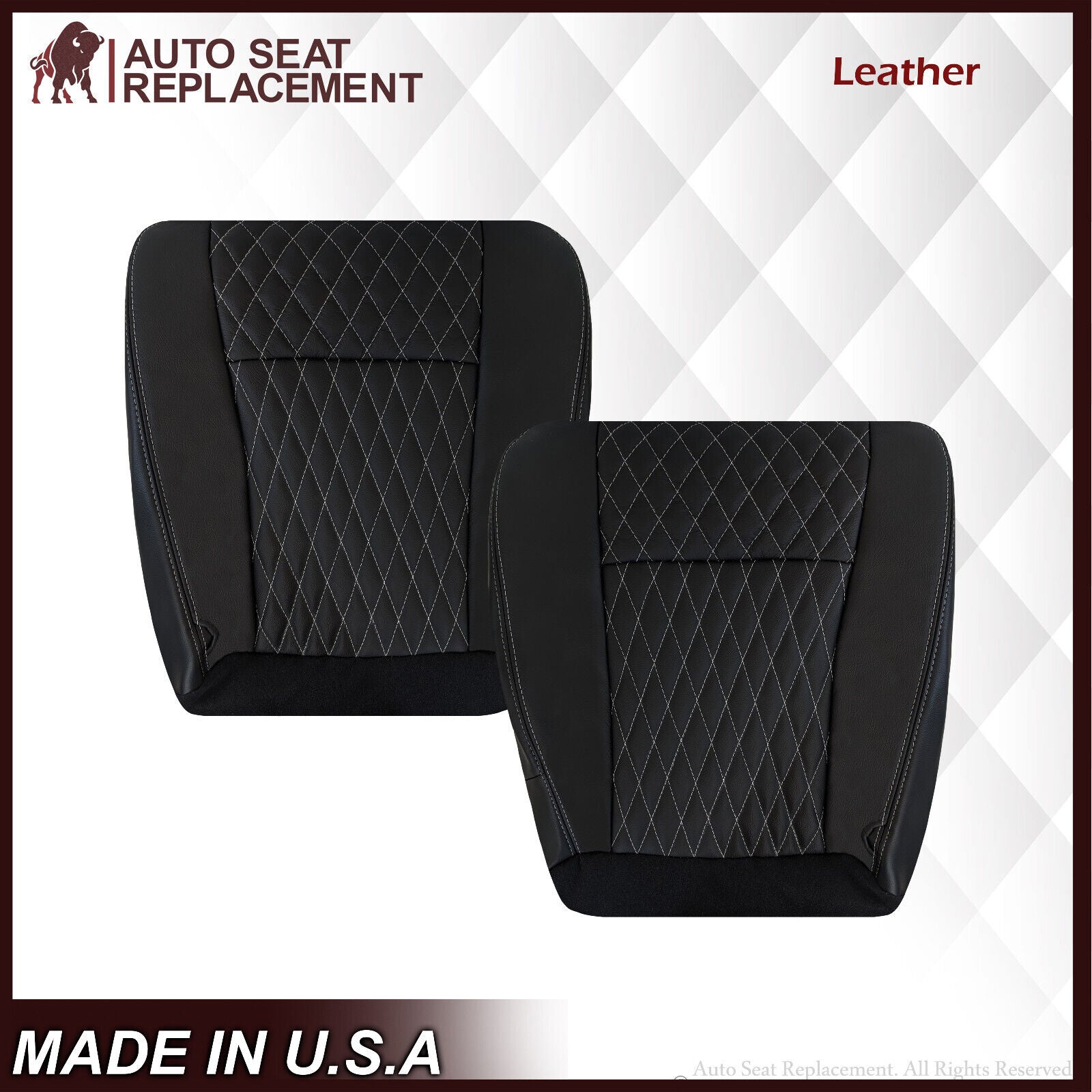 2002-2007 Ford F250 F350 F450 F550 Lariat Custom Black Leather Seat Covers - Premium Protection & Style for Truck Drivers & Off-Road Adventures