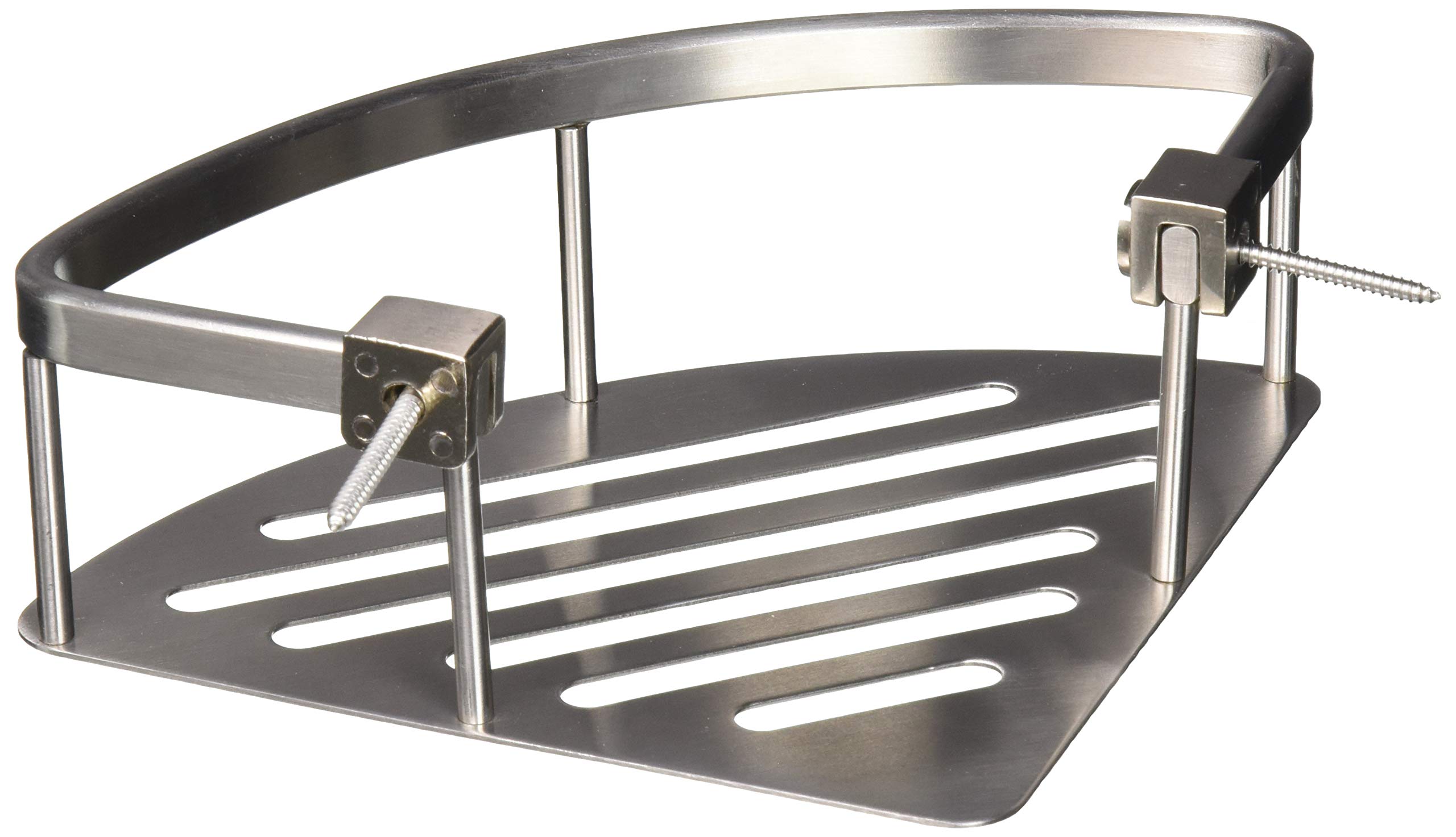 WingIts WCONCBSN8 8-Inch Contour Corner Basket in Satin Stainless Steel - Space-Saving Kitchen Organizer for Bathroom, Kitchen, or Office Storage