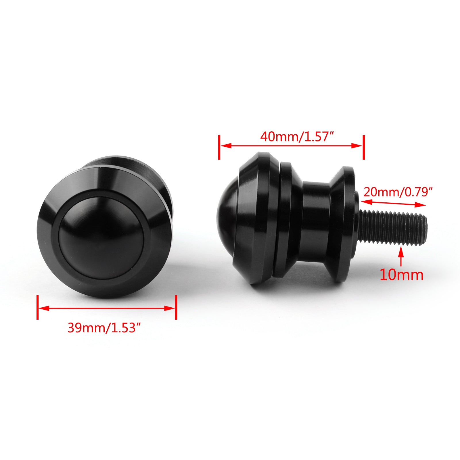 10mm Billet Aluminum Swingarm Spools Sliders for Kawasaki Ninja 250R 300 400 650 1000 ZX6R ZX10R - 7 Color Options - Motorcycle Protection for Parking & Maintenance