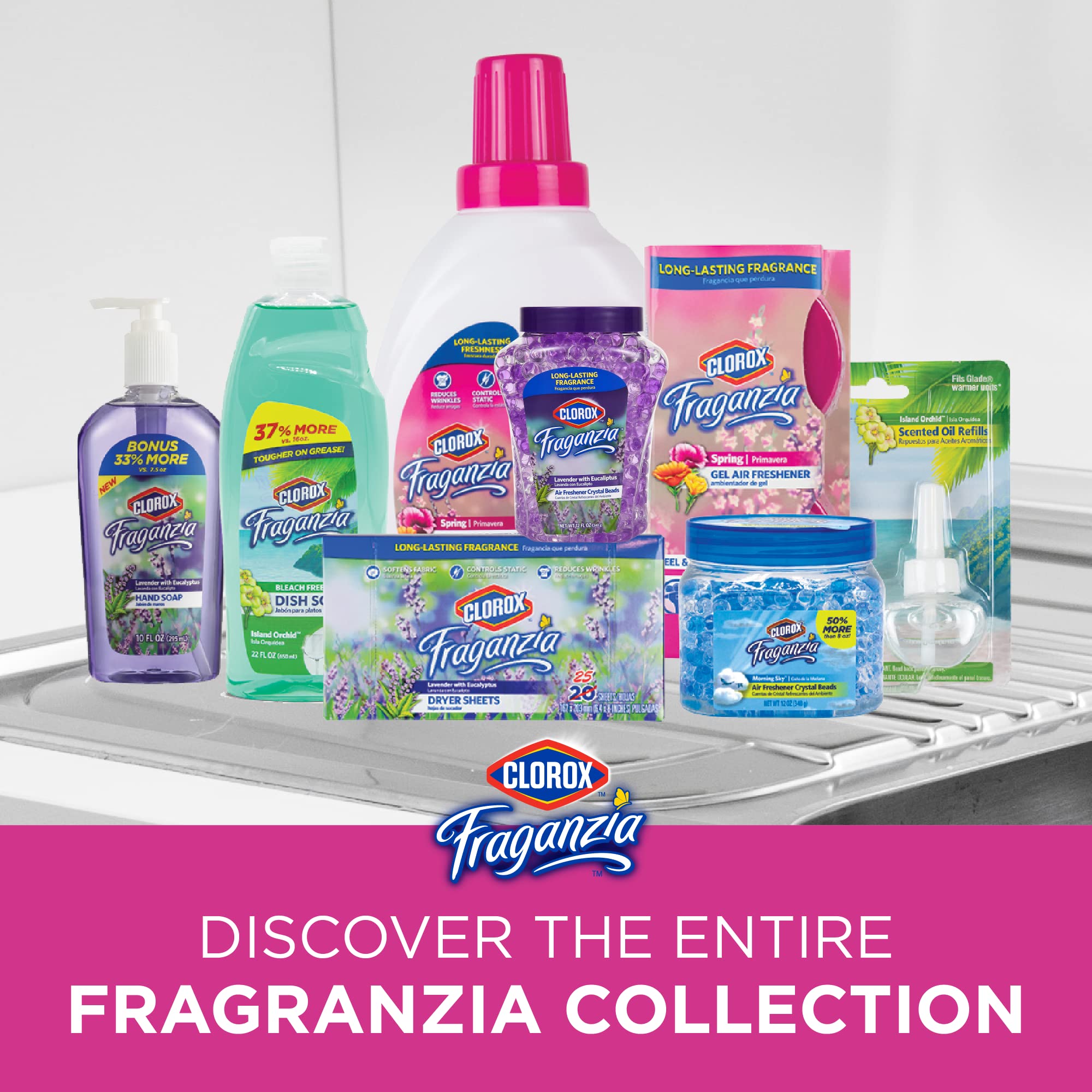 Clorox Fraganzia Crystal Beads Air Freshener - Long Lasting Spring Scent Gel Beads for Home, Bathroom, Car & Office - 12 Oz (Pack of 12) | Eliminate Odors & Freshen Air Naturally