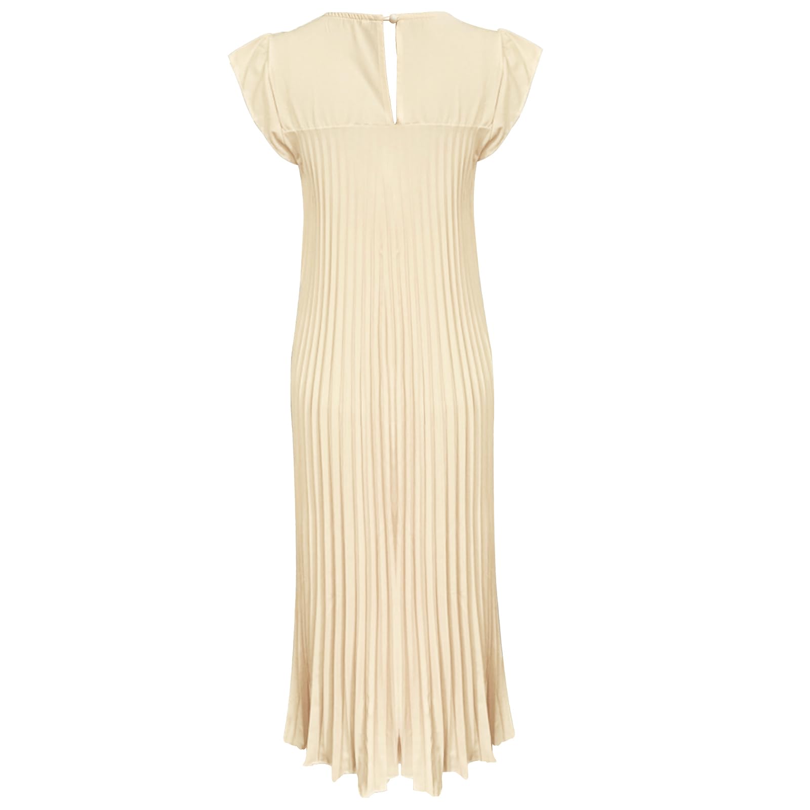 2025 Women's Summer Maxi Dress - Short Sleeve Pleated Casual Loose Long Dress with Pockets | Beach Vacation, Outdoor Picnic, Party Wear