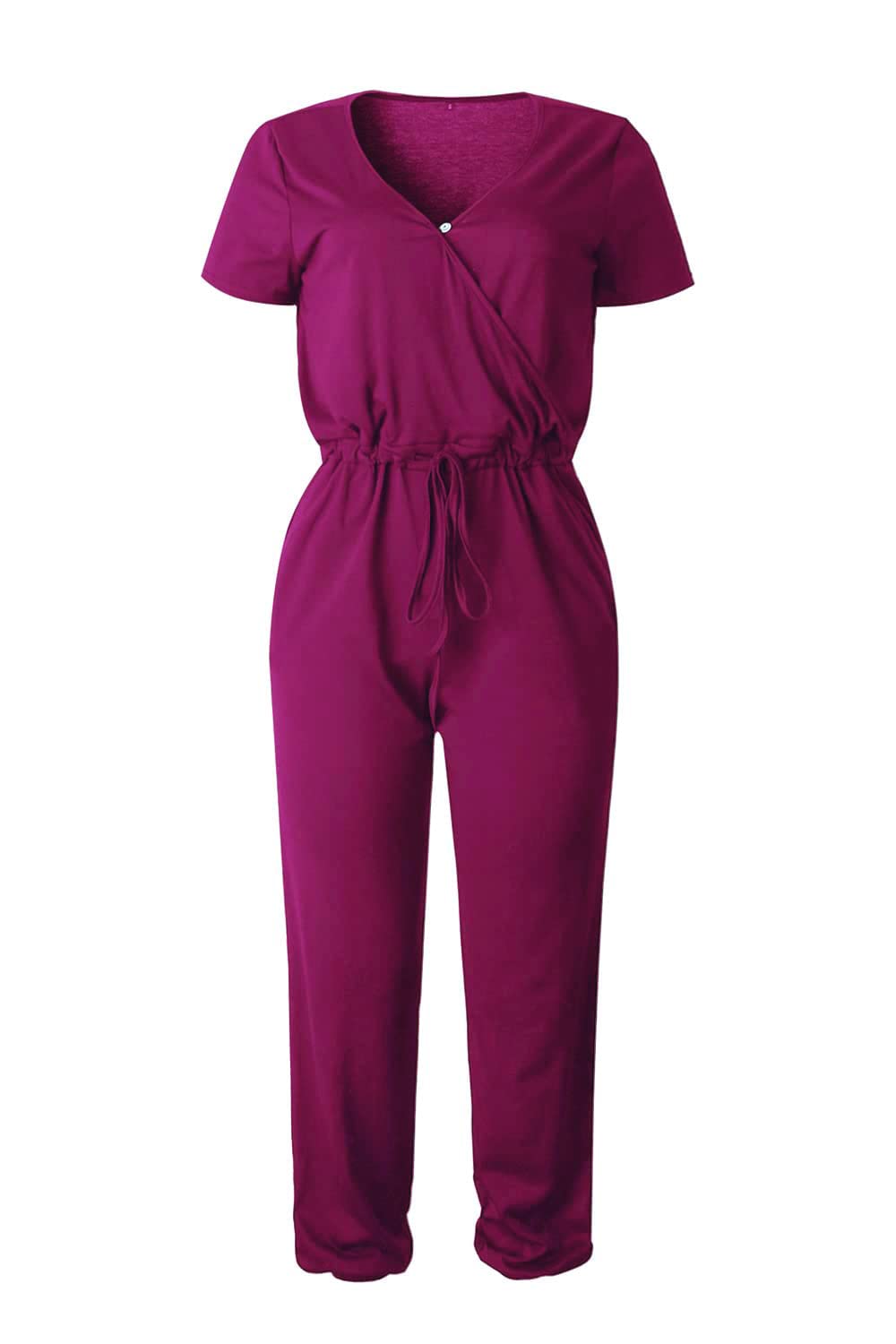PRETTYGARDEN Women's Jumpsuits 2025 - Summer Casual Short Sleeve Romper for Travel, Vacation & Airport Outfits | Perfect for Beach Trips, Weekend Getaways & Summer Adventures
