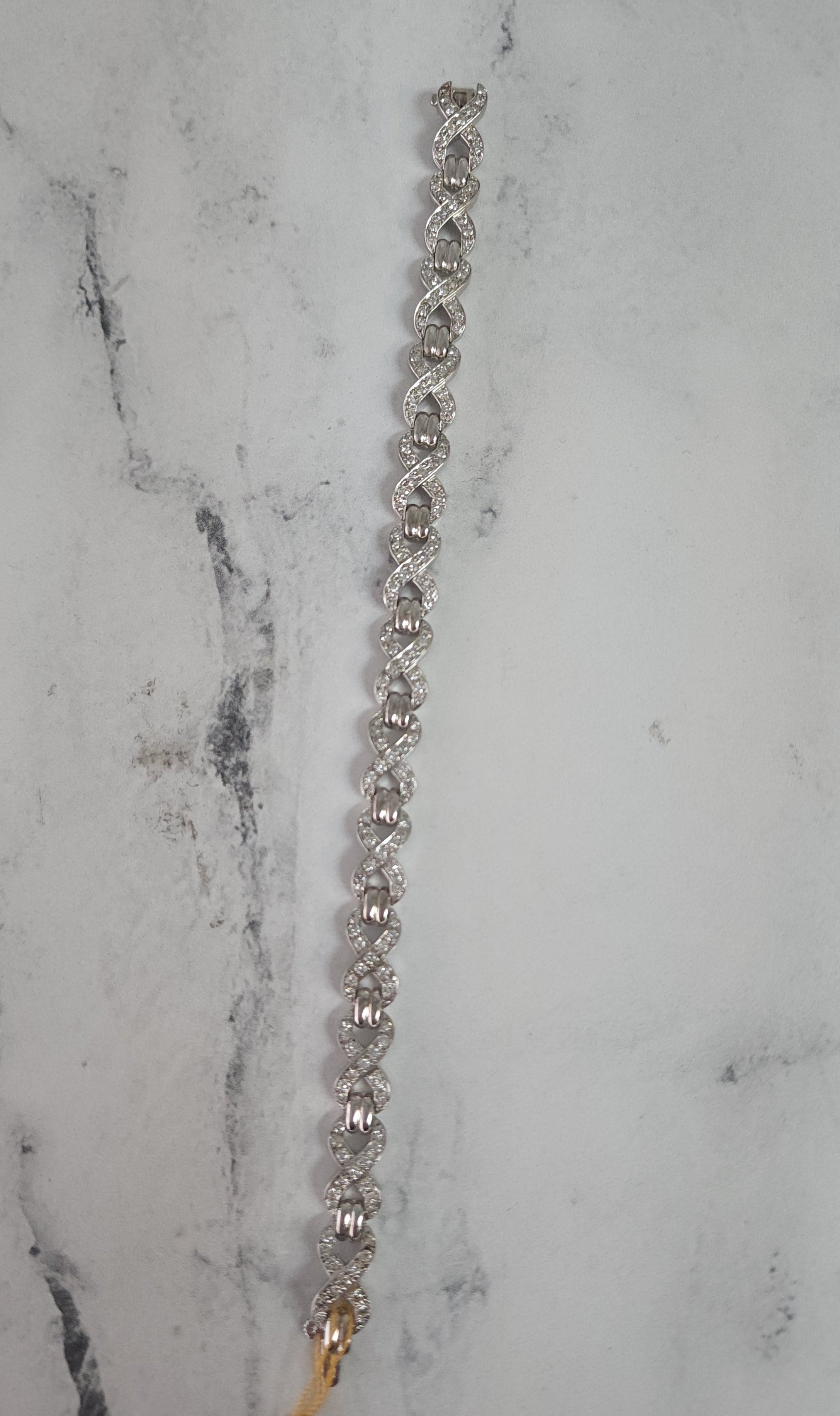 3 Carat Infinity Diamond Link Tennis Bracelet for Women - 14K White Gold Dainty Chain Bracelet - Elegant Jewelry Gift for Anniversary, Wedding & Special Occasions