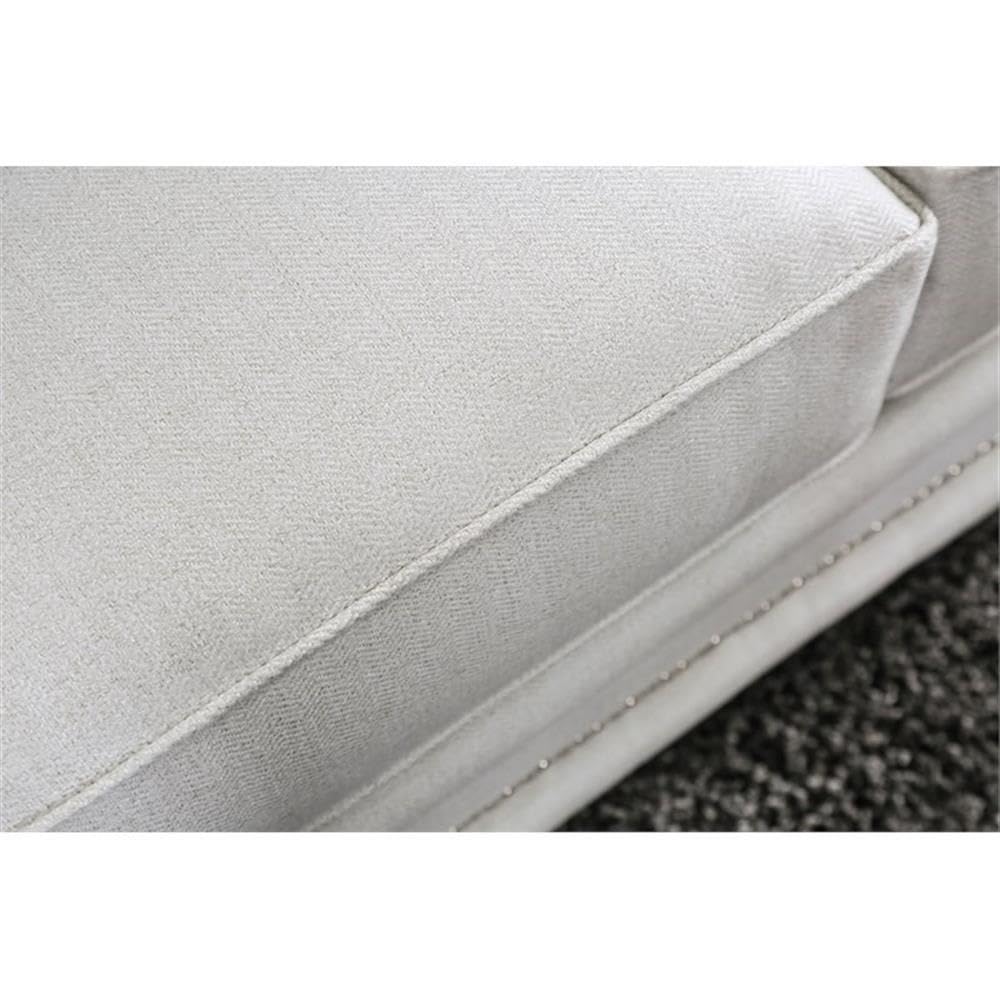 Furniture of America Malden Contemporary Chenille 2-Piece Sofa Set in Ivory - Modern Living Room Furniture for Small Spaces & Apartments