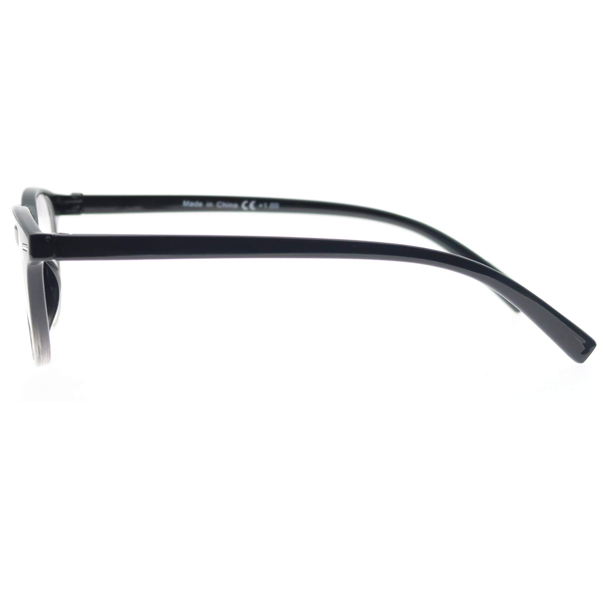 MODFANS Round Stylish Reading Glasses - 3 Pairs with Spring Hinge - Fashionable Readers for Men & Women +1.50 Magnification - Perfect for Reading Books, Using Smartphones & Working on Computers