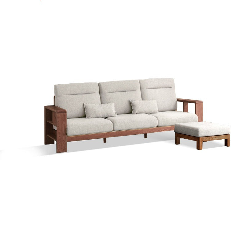 Premium Oak Solid Wood Sectional Sofa Set - Modern L-Shaped Couch with Storage for Living Room, Lounge & Family Room - Durable Hardwood Furniture for Home Decor