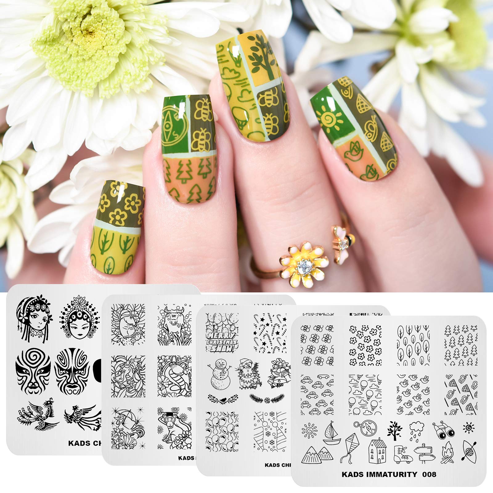 10Pcs Nail Stamp Plates Set - Floral, Animal & Chinese Style Nail Art Stamping Templates for DIY Manicure | Perfect for Home, Salon & Party Nail Designs