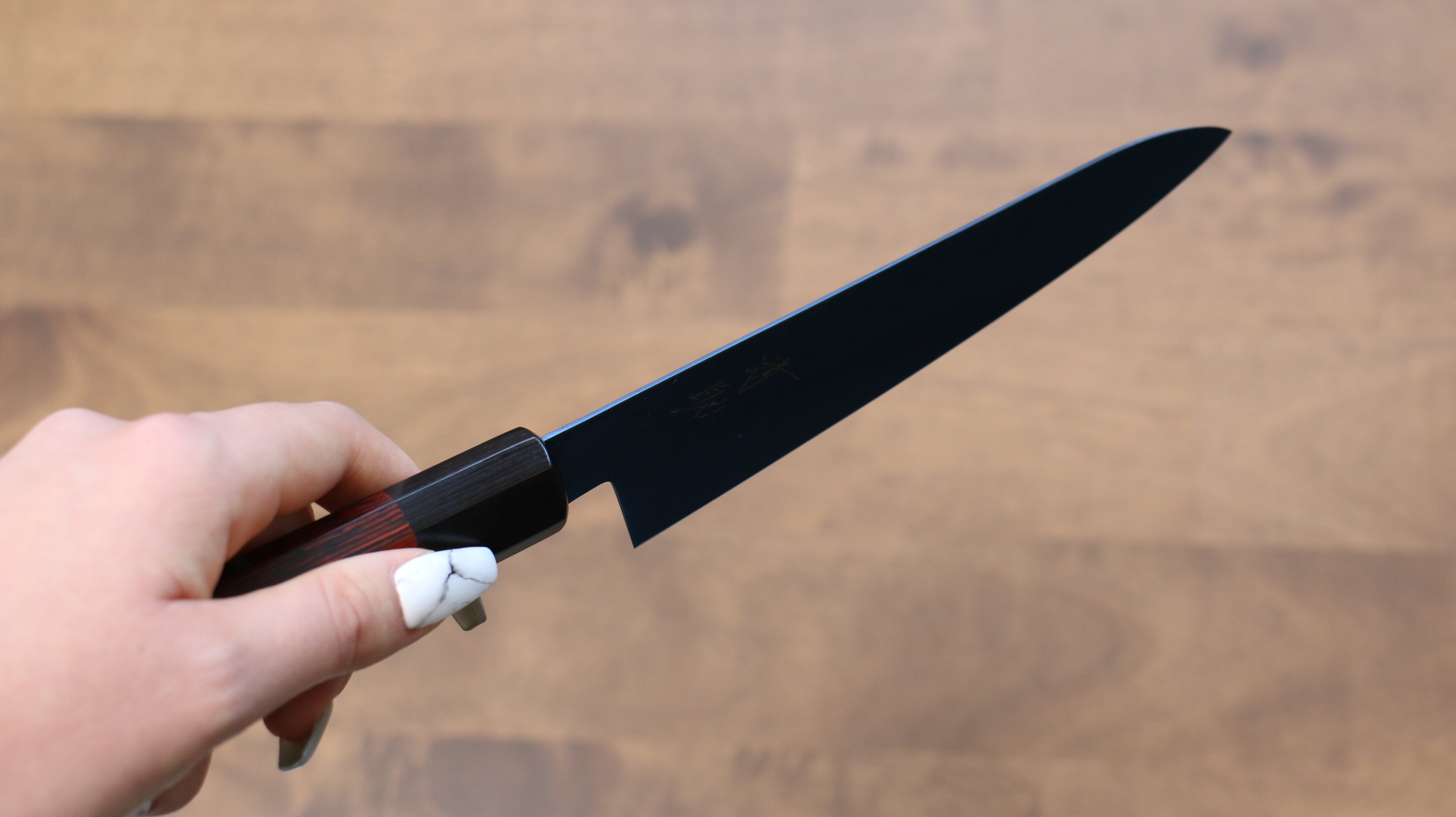 Seisuke SK 85 150mm Hammered Petty Utility Knife - Red Pakkawood Handle with Ion Plating - Perfect for Slicing, Dicing & Precision Kitchen Tasks