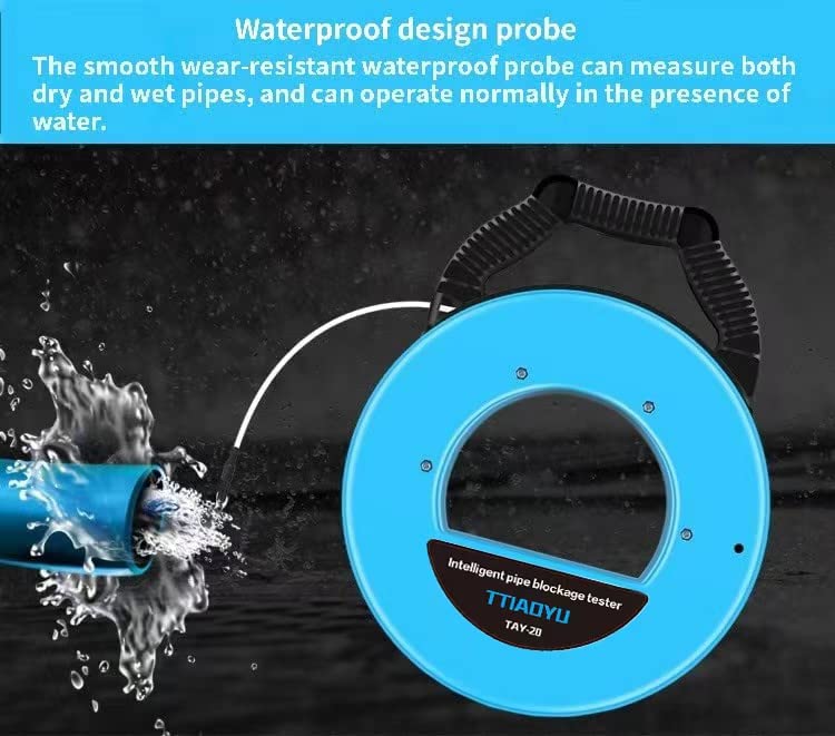 Underground Pipe Locator & Water Pipe Blockage Detector - 30M PVC/Plastic Sewer Line Scanner for Clog Detection | Plumbing Tools for Home Repair & Drain Maintenance