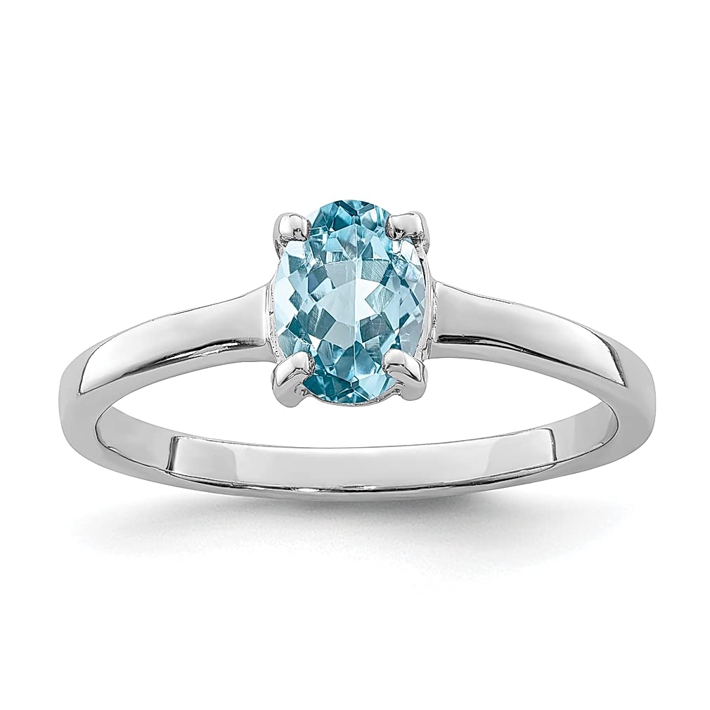 925 Sterling Silver Swiss Blue Topaz Band Ring for Women | Genuine Gemstone Fine Jewelry | Elegant Gift for Her | Perfect for Anniversaries, Birthdays & Special Occasions