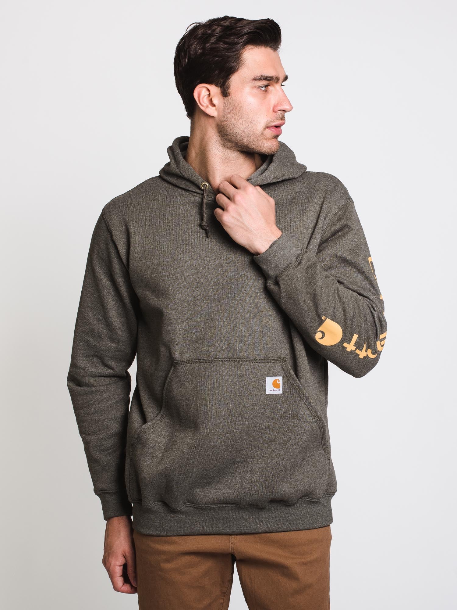Carhartt Sleeve Pullover Hoodie for Men & Women - Cozy Fleece Lined Sweatshirt for Outdoor Work & Casual Wear - Clearance Sale