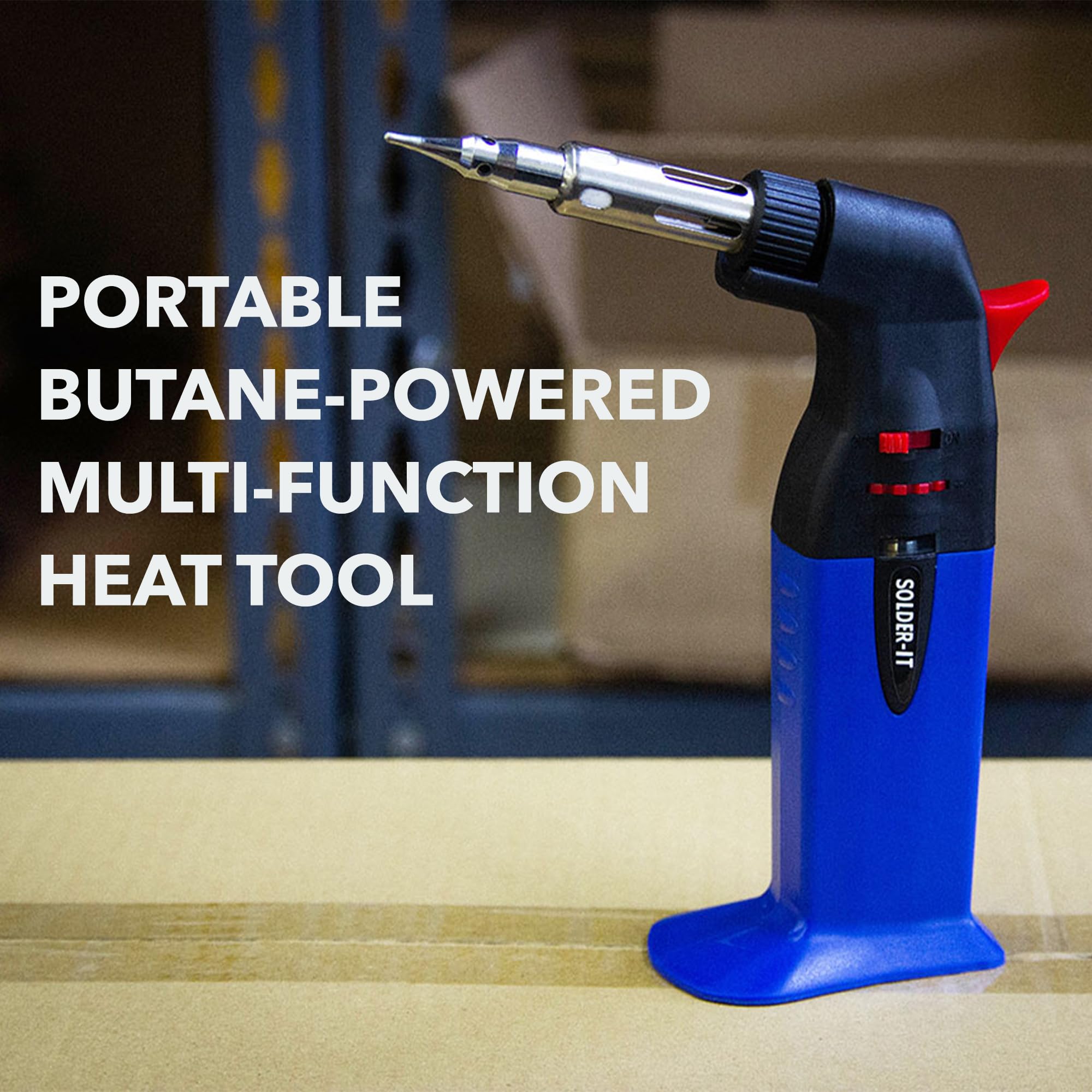 ES-670CK Professional Butane Heat Gun & Soldering Iron Kit with Reflector, Hot Knife, Conical Tip - Dual Use for Crafts & Auto Repair - Piezo Ignition & Refillable Butane Tank - Perfect for DIY Projects, Heat Shrink Tubing, Jewelry Making & Electronics Work