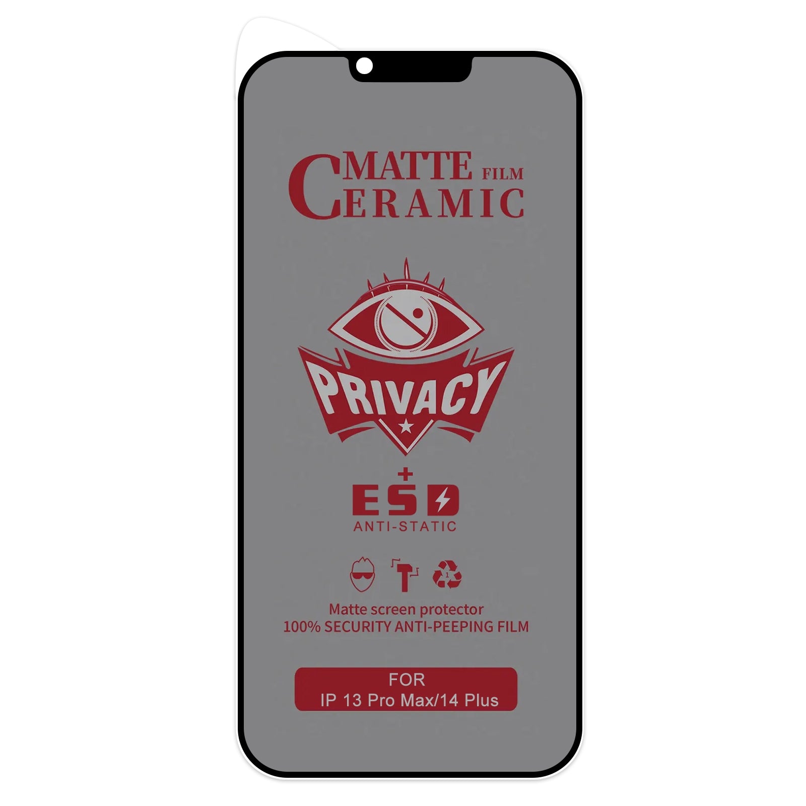 Privacy Screen Protector for iPhone 14/13 Pro/13 - Anti-Spy Tempered Glass - Perfect for Office, Banking & Personal Data Protection