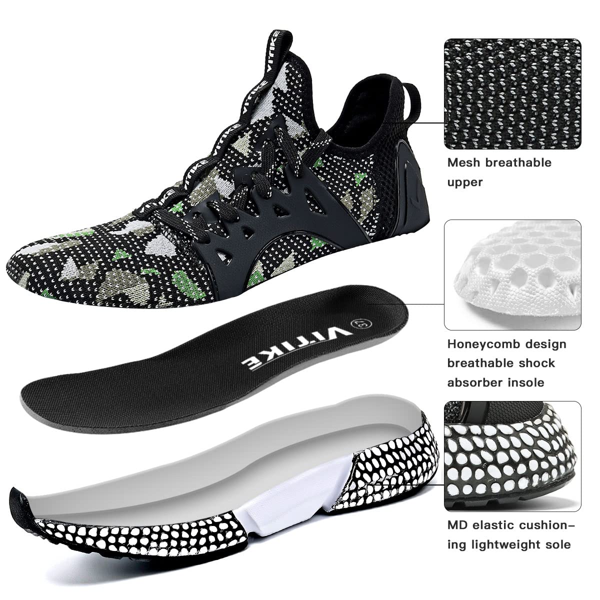 WETIKE Breathable Mesh Slip-On Running Shoes - Lightweight Athletic Sneakers for Men & Women - Perfect for Jogging, Gym Workouts & Casual Wear