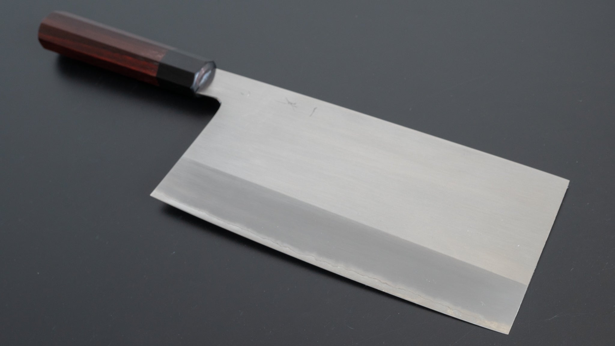 Hitohira Togashi White #1 Stainless Clad Migaki Chinese Cleaver 220mm - Professional Japanese Chef Knife with Taihei Rosewood Handle (#6) - Perfect for Slicing, Dicing & Chopping Vegetables, Meat & Herbs