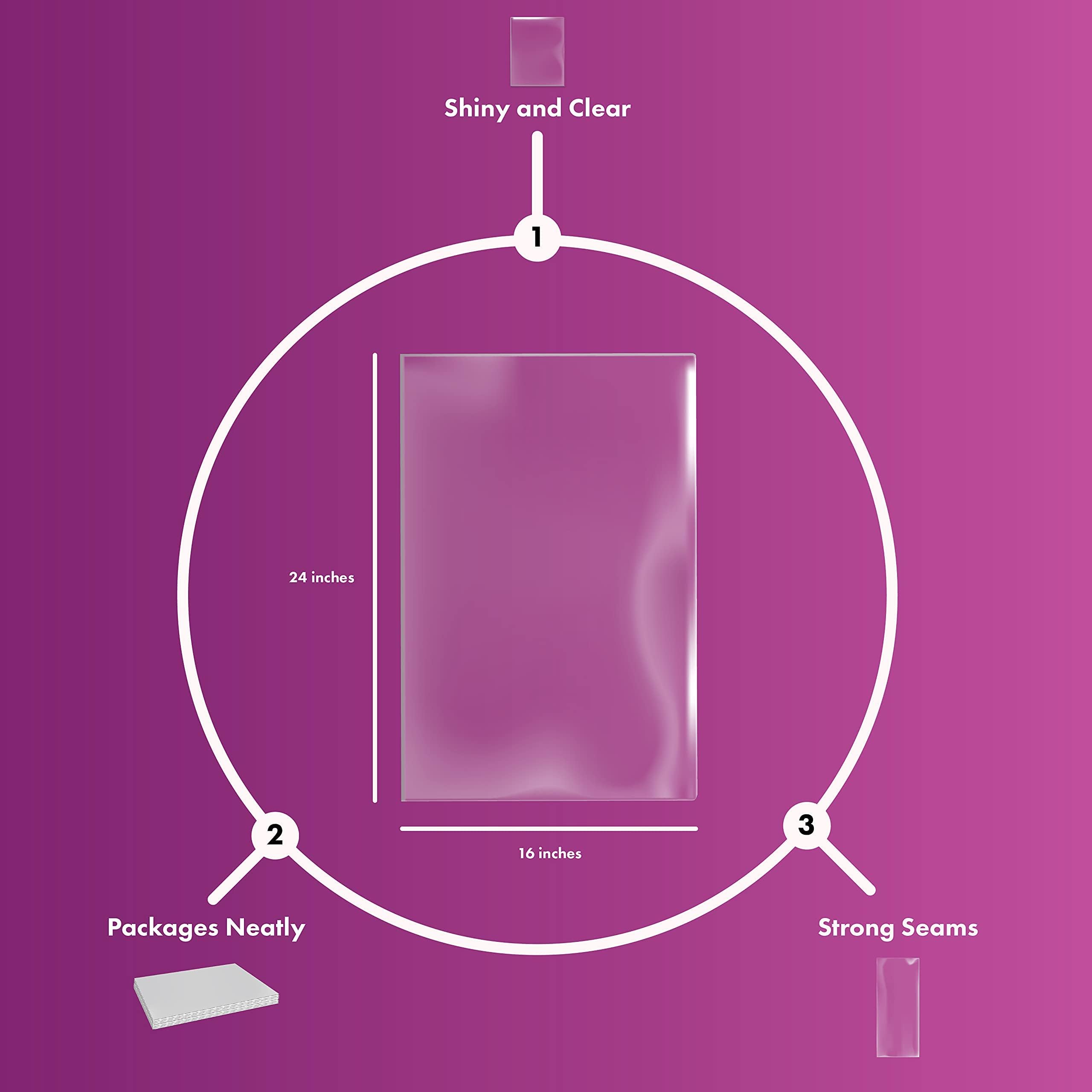 Purple Q Crafts Clear Cellophane Gift Bags 16