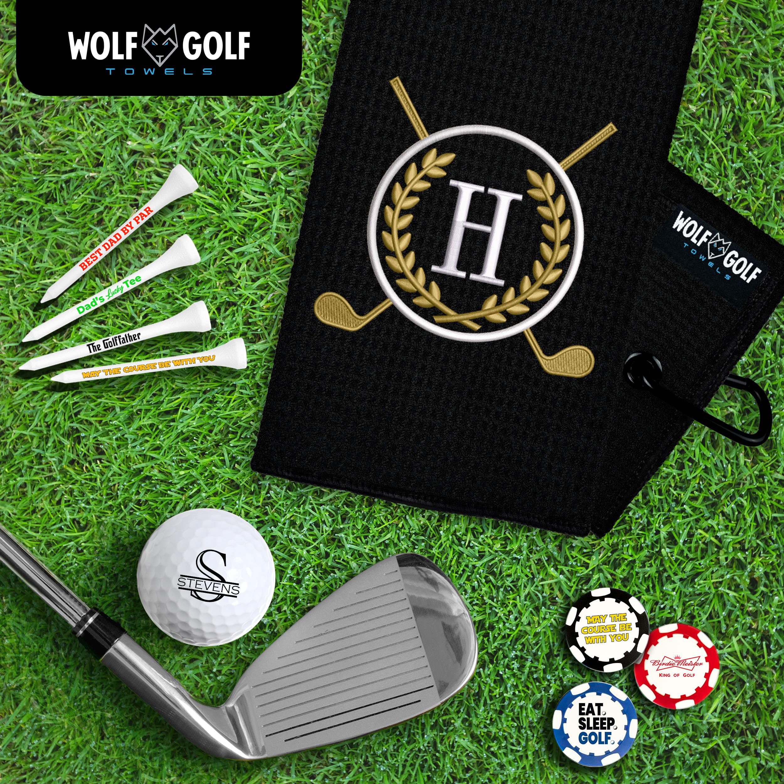 Custom Monogrammed Golf Towels - Personalized Gifts for Golf Bags (Men & Women) | Perfect for Golf Tournaments & Gifts