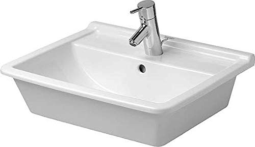 56cm White Starck 3 Vanity Basin - Modern Countertop Sink for Bathroom & Powder Room Renovations