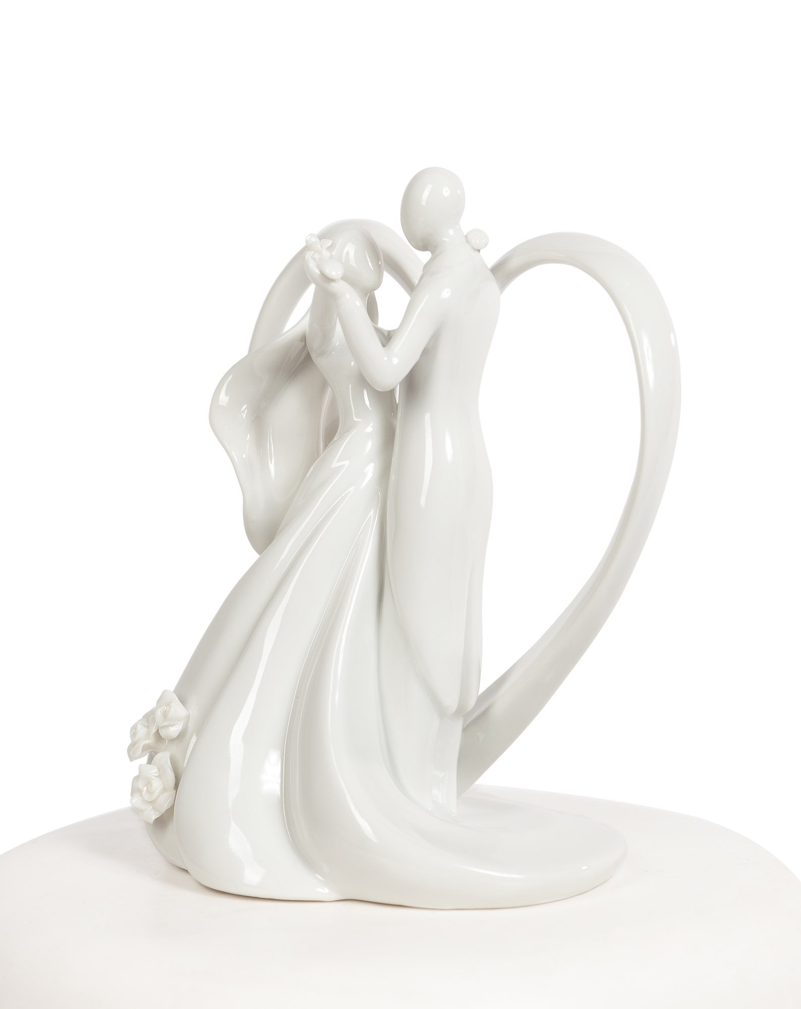 Elegant Dancing Heart Wedding Cake Topper - Romantic Couple Figurine for Wedding Cakes - Perfect for Anniversary, Engagement & Bridal Shower Decorations
