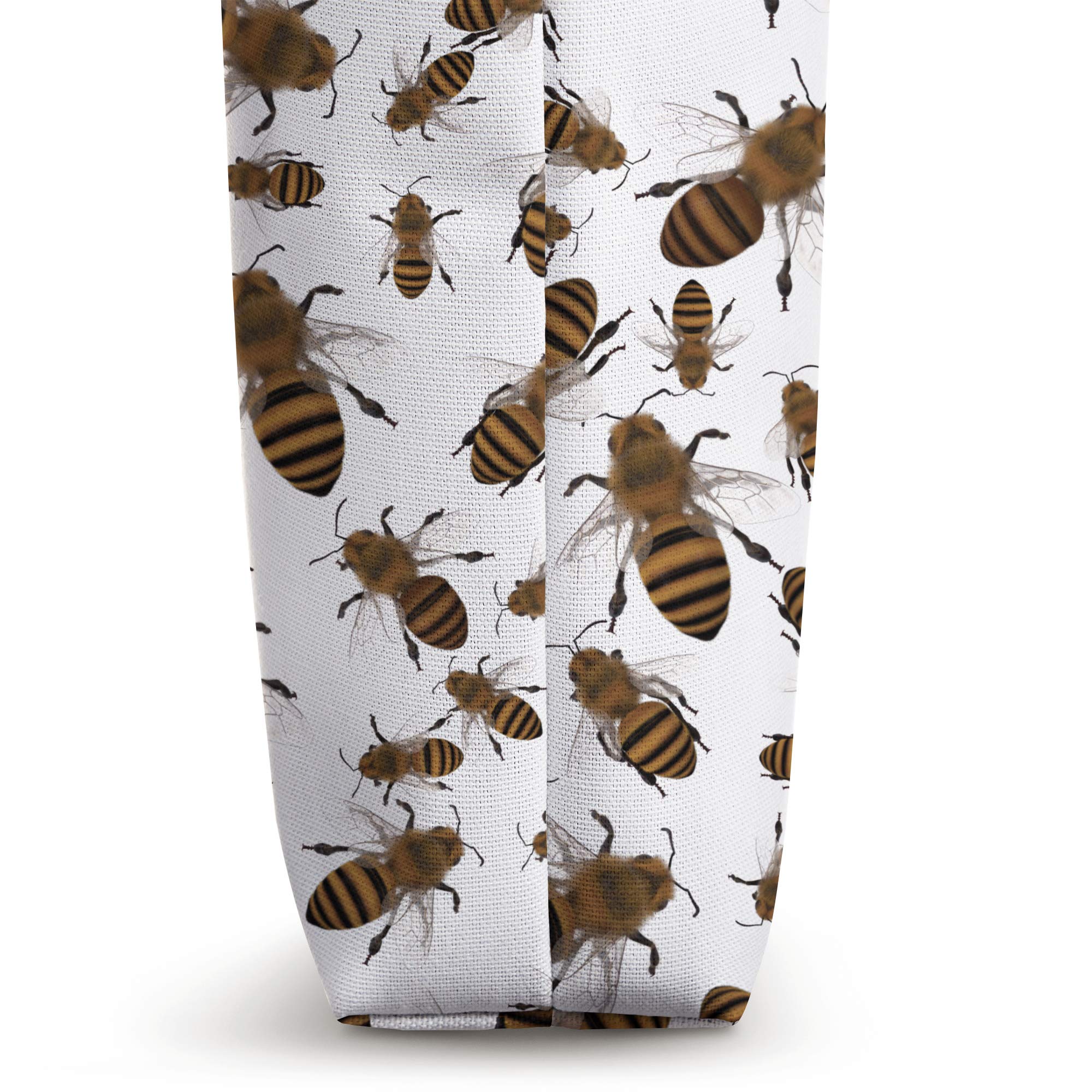 JCombs: Stylish Bees Print Tote Bag - Eco-Friendly Reusable Shopping Bag for Women & Men - Perfect for Groceries, Beach, Work & Travel