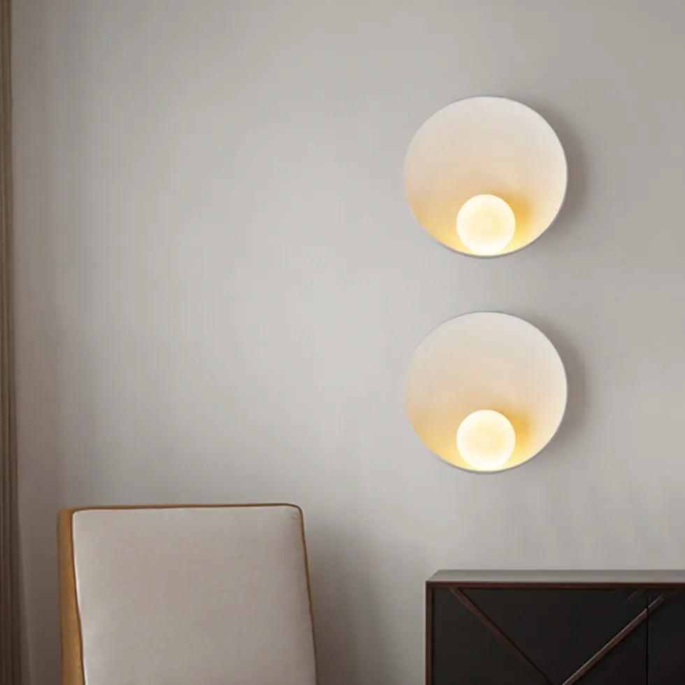 Modern Round Resin Wall Lights - Sleek & Stylish Indoor Lighting for Living Room, Bedroom, and Hallway Decor