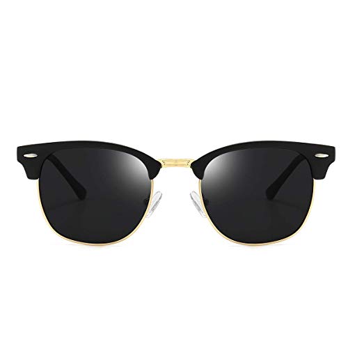 C:30-16style Black Lens+gold and Gloss Black Frame