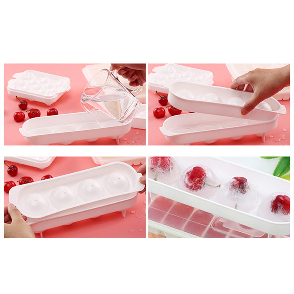 4-Piece Silicone Ice Cube Tray Set with Lids - Reusable BPA-Free Ice Molds for Cocktails, Coffee, Juice, Jelly, Fondant & Baking - Perfect for Parties, Home Bars & Kitchen Use