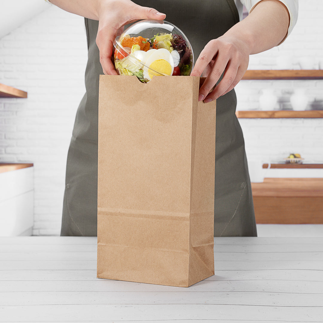 Premium Kraft Paper Bags 8 lb Capacity - 6 x 4 x 11.75 Inches - 100 Count Box - Eco-Friendly Shopping Bags for Retail, Grocery & Gift Packaging