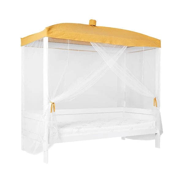 Honey Glow Four Poster Bed Canopy - Elegant Bedroom Decor for Romantic & Cozy Atmosphere